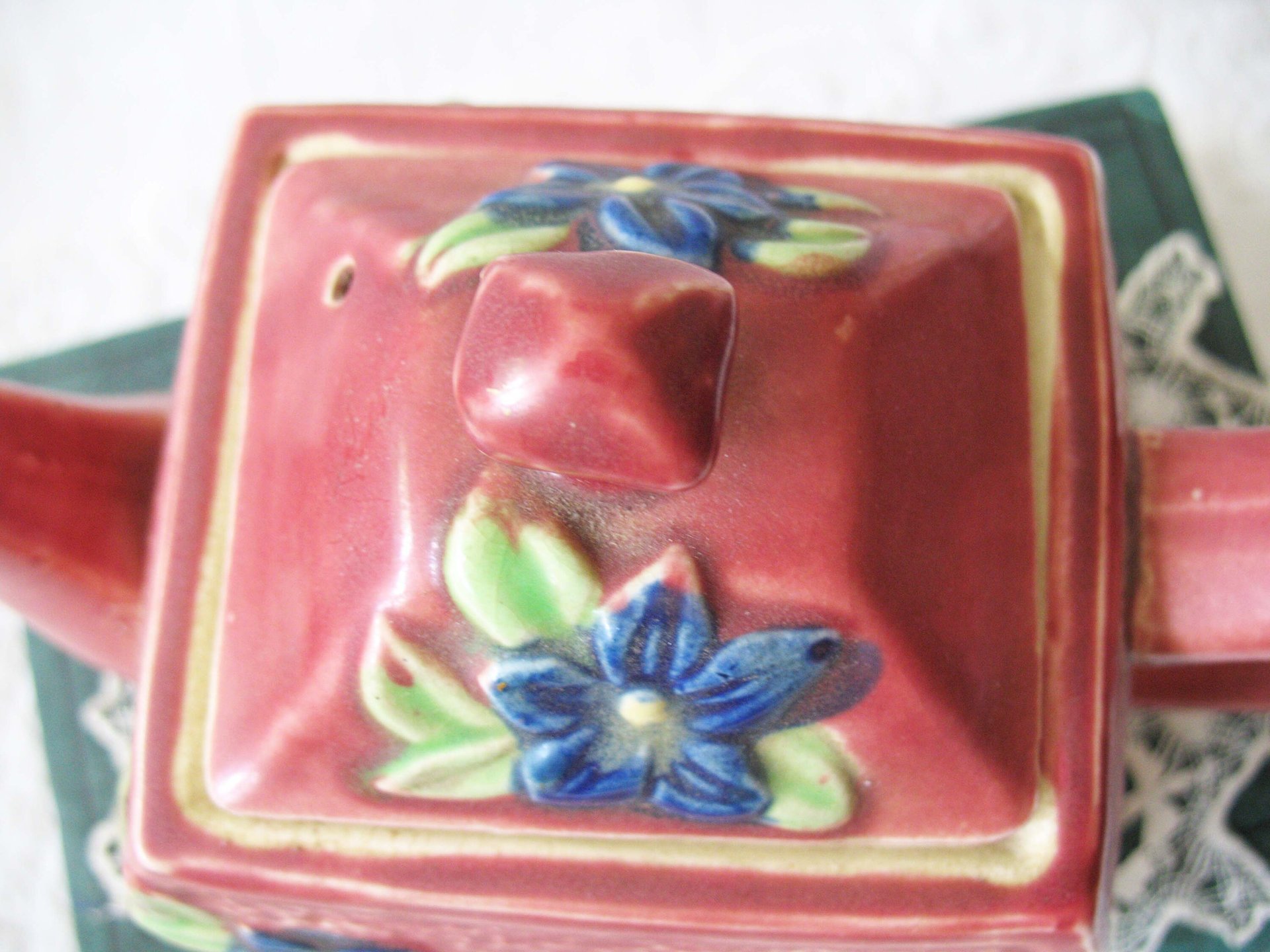 Vintage Tea Pot Majolica Pink & Blue Floral Made in Japan Retro Tea Gift  Farmhouse Cottage Shabby Chic Romantic Classic Tea WhenRosesBloom