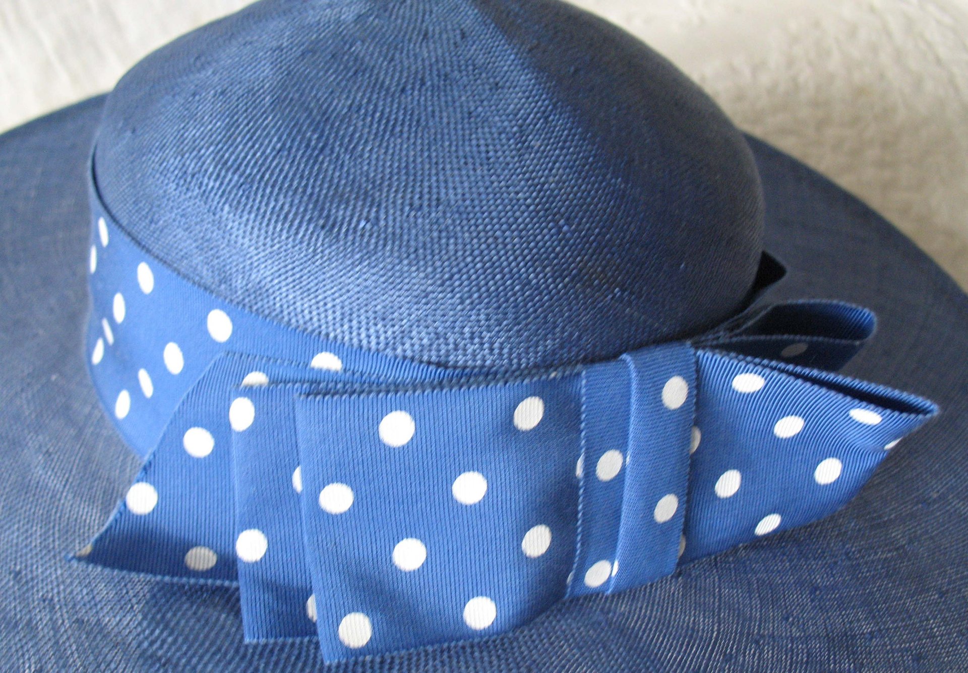 Vintage Blue Straw Hat Classic Romantic Tailored Elegance Lady Diana Retro Artsy Dressy Style for Garden Wedding Tea Party WhenRosesBloom