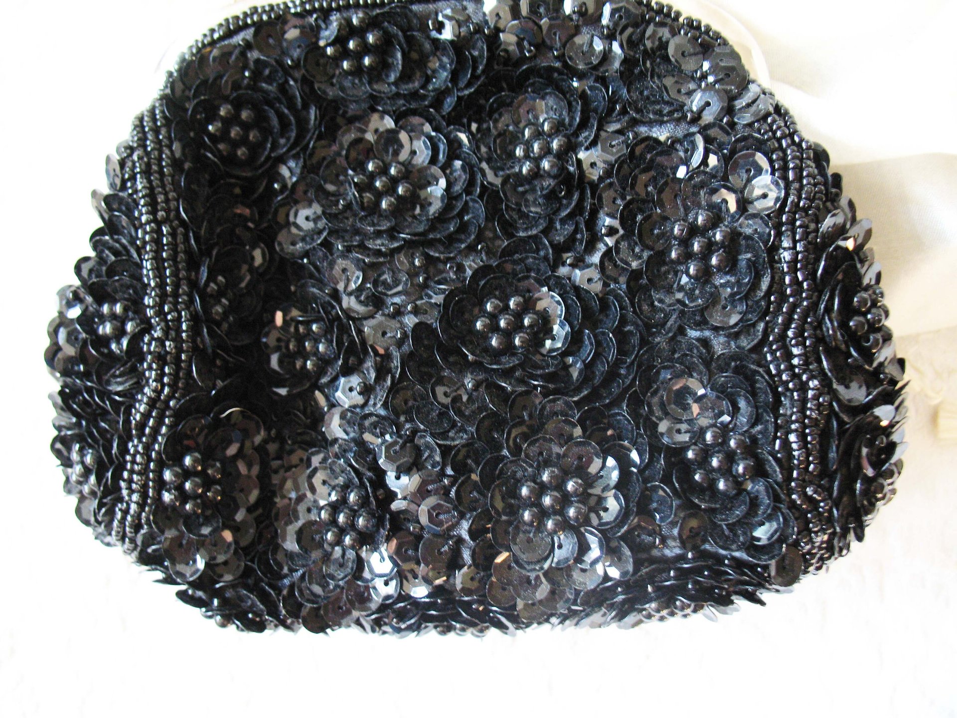 Black Beaded Purse Evening Bag Vintage Retro Cocktail Party Evening Purse Classic Style Glamour Dance Steampunk Cosplay WhenRosesBloom