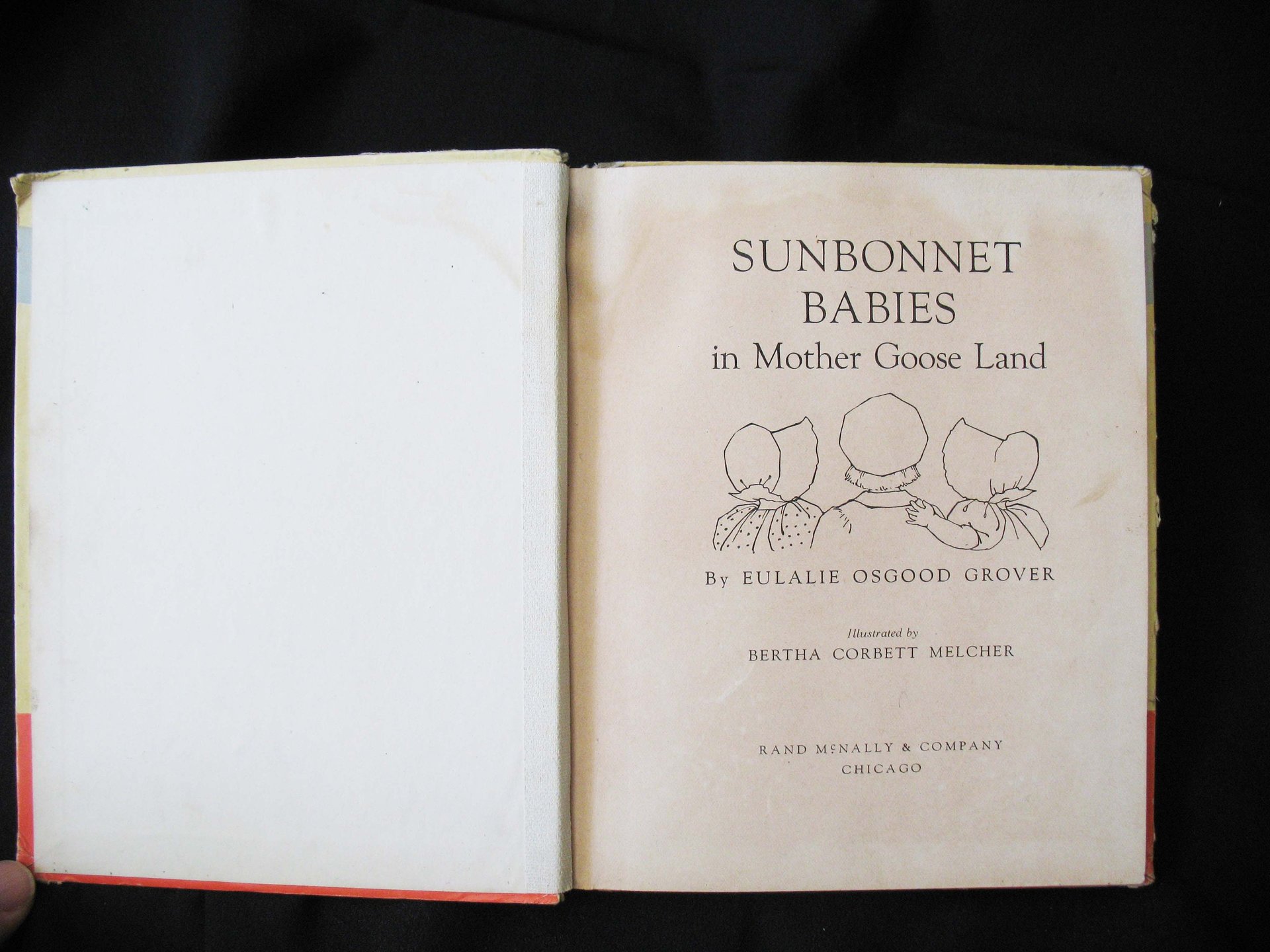 Book Sunbonnet Babies in Mother Goose Land Vintage Retro Library Decorative Graphic Art Rare Juvenile Child Reader Fiction WhenRosesBloom