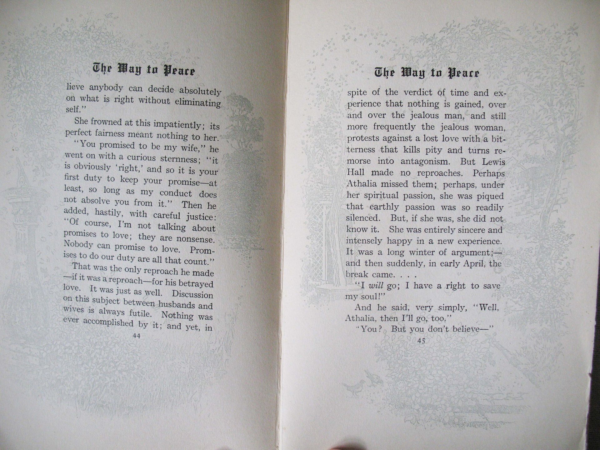 Vintage Book Romance Pretty Decorative Book Classic Book Gift 1st Ed Library Decor Art Nouveau Edwardian The Way of Peace WhenRosesBloom