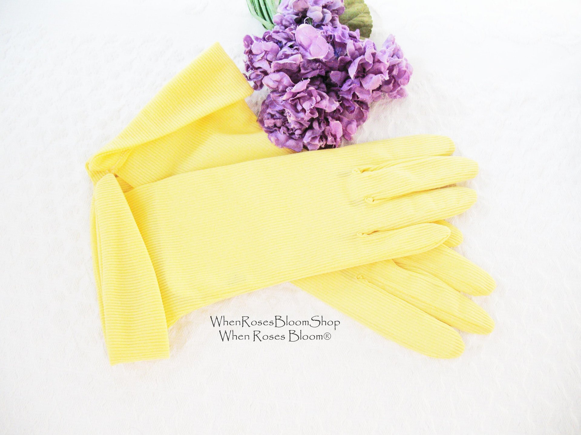 Vintage Gloves Sheer Yellow NOS  Retro Mid Century Wedding Tea Dance Downton Tea Party  Mid Century Cosplay  Free Ship  US When Roses Bloom