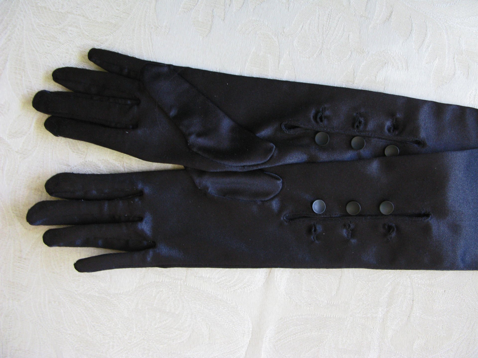 Vintage Gloves Black Long Opera Debutante Presentation Formal Gloves Mid Centuty Retro Hollywood Lady Mary Steampunk Cosplay WhenRosesBloom