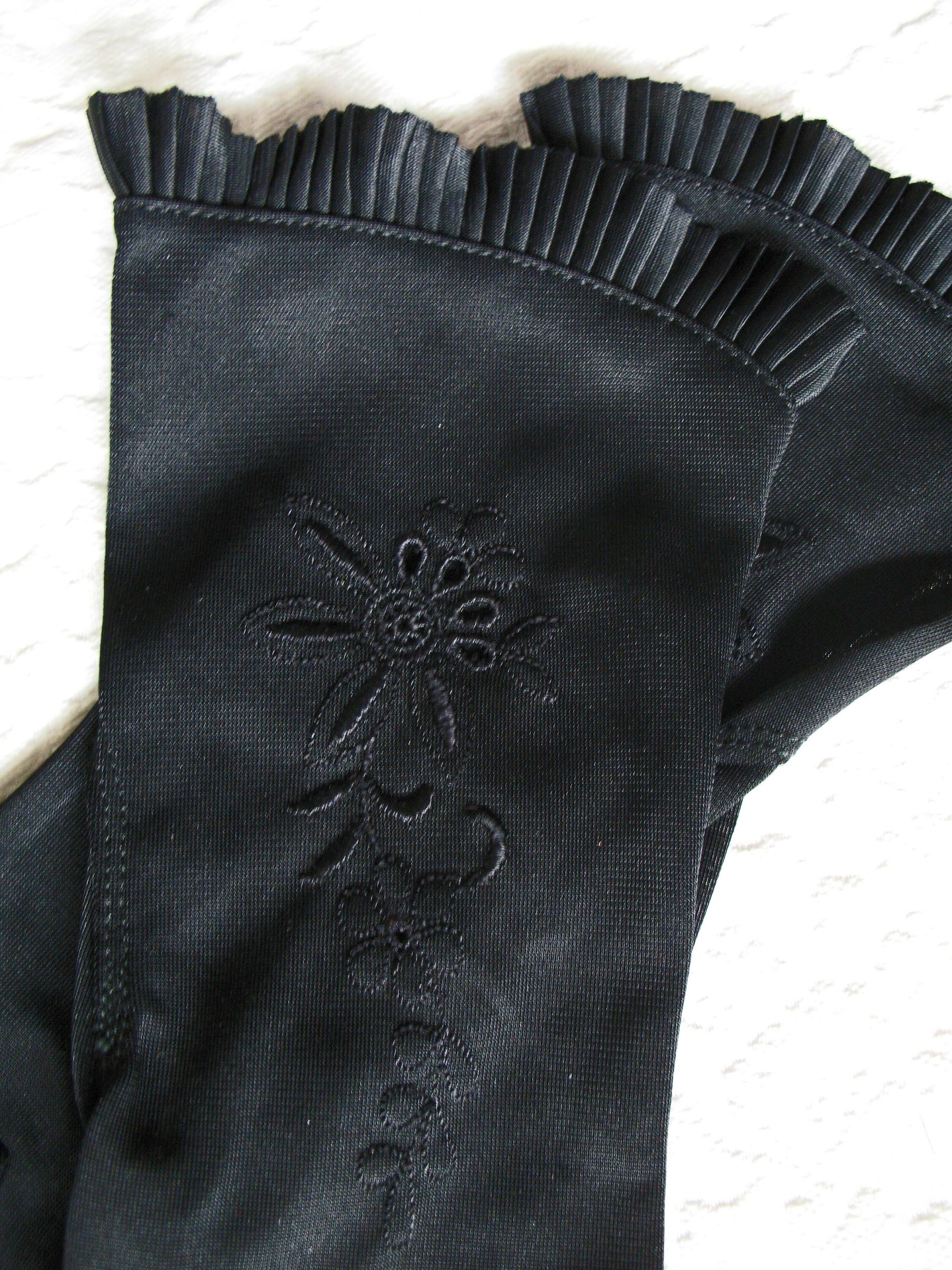 Vintage Gloves Black Retro Mid Century Tea Dance Wedding Downton Miss Fisher Steampunk Cosplay Gloves NOS Free Ship  US When Roses Bloom