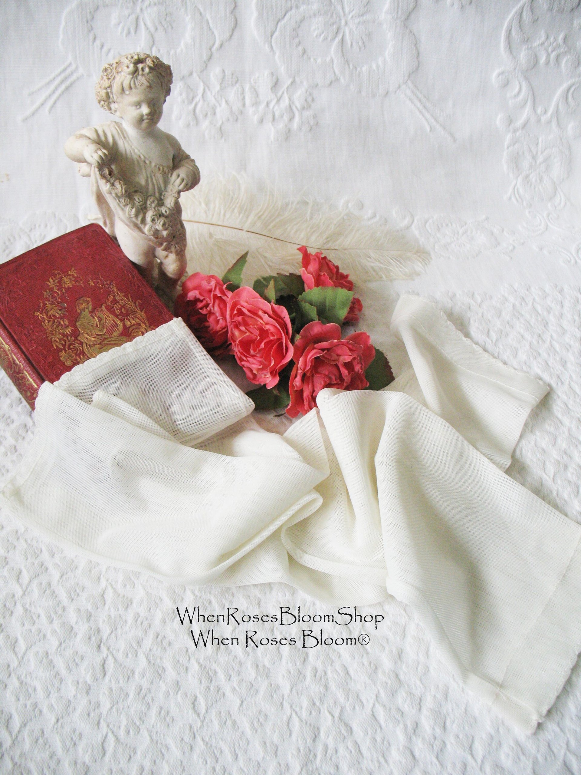 Vintage Fingerless Gloves White Victorian Lace Antique Wedding Downton Titanic Austen Victoria Dickens Cosplay Free Ship US When Roses Bloom