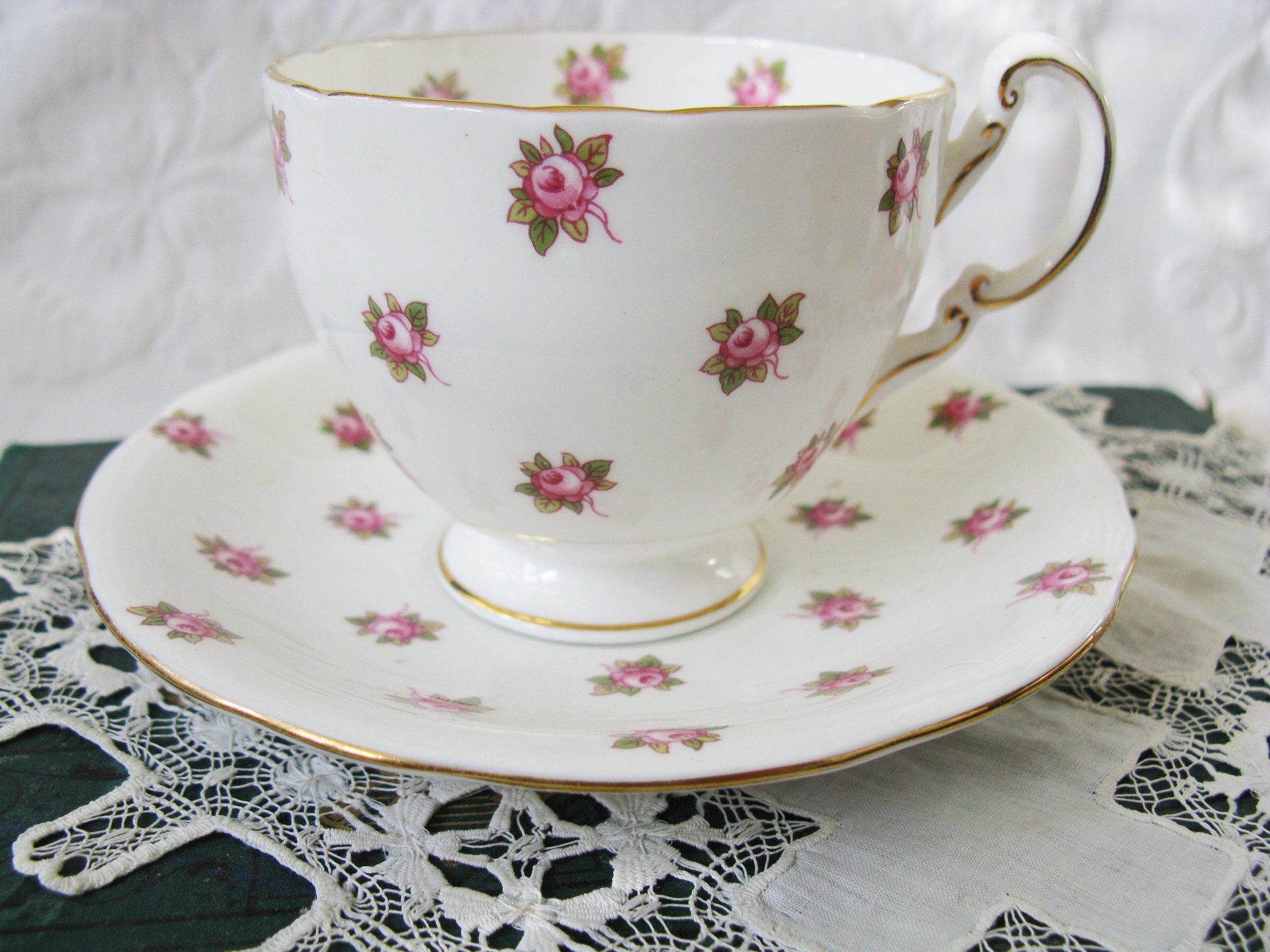 Vintage Tea Cup Ansley Pink Rosebud Hathaway English Bone china Tea Cup  Downton Shabby Chic Mid Century Tea Party Gift  WhenRosesBloom