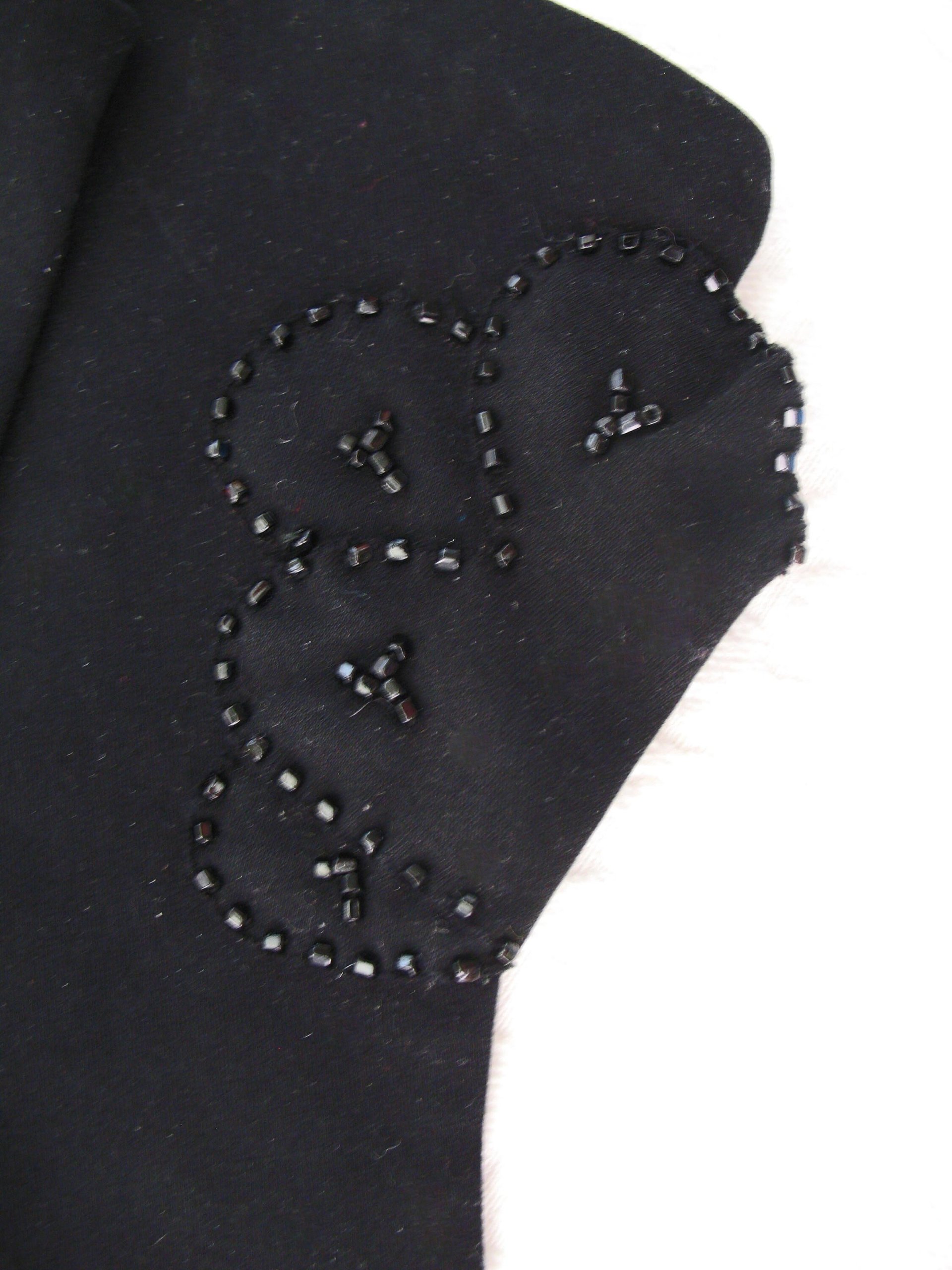 Vintage Black Gloves Gauntlet wrist beads  Elegant Hollywood Glamour Dance Evening Cocktail Steampunk Cosplay Free Ship US  WhenRosesBloom