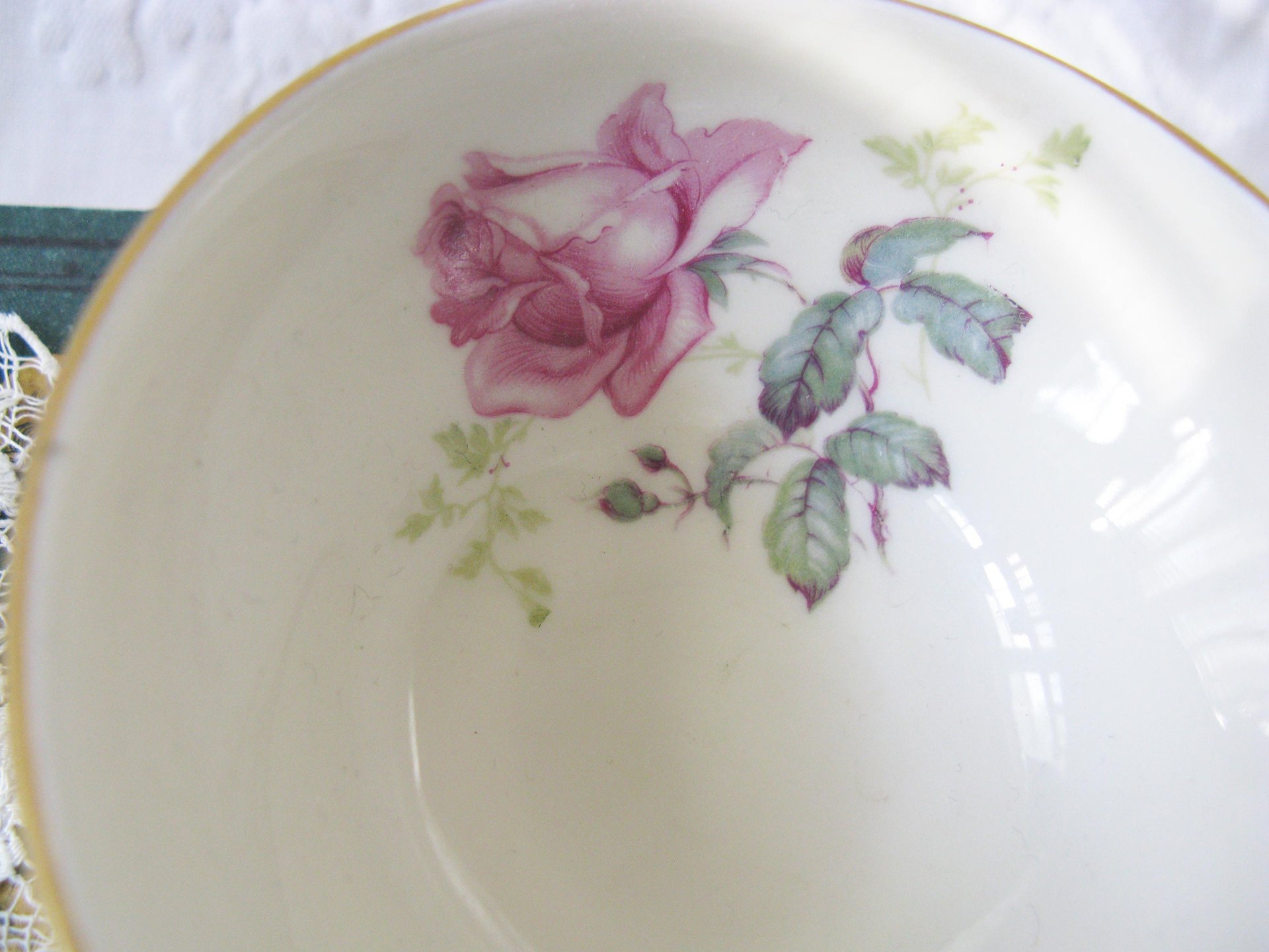 Vintage Tea Cup Turquoise Blue  Rose Footed Melrose German US Zone  Downton Elegant Shabby Chic Mid Century Tea Party Gift  WhenRosesBloom