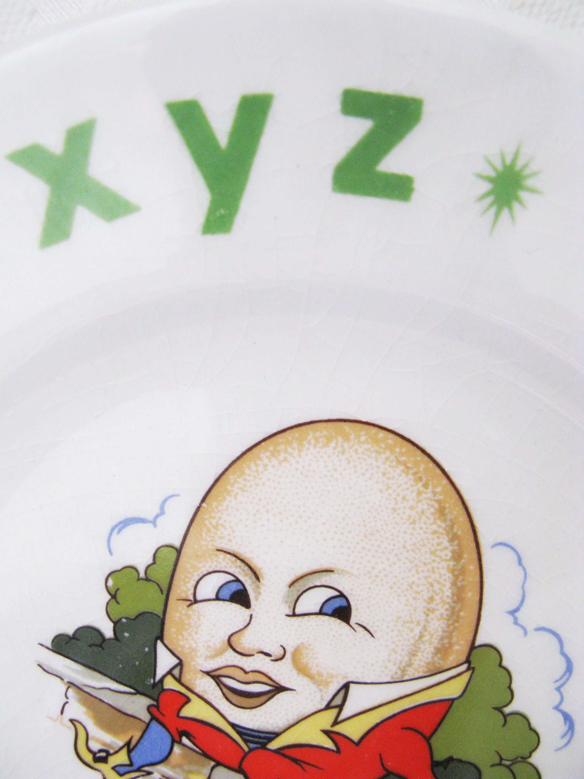 Vintage Baby Toddler Plate Bowl Nursery Rhyme Humpty Dumpty classic baby shower gift nursery decor Keepsake Heirloom WhenRosesBloom