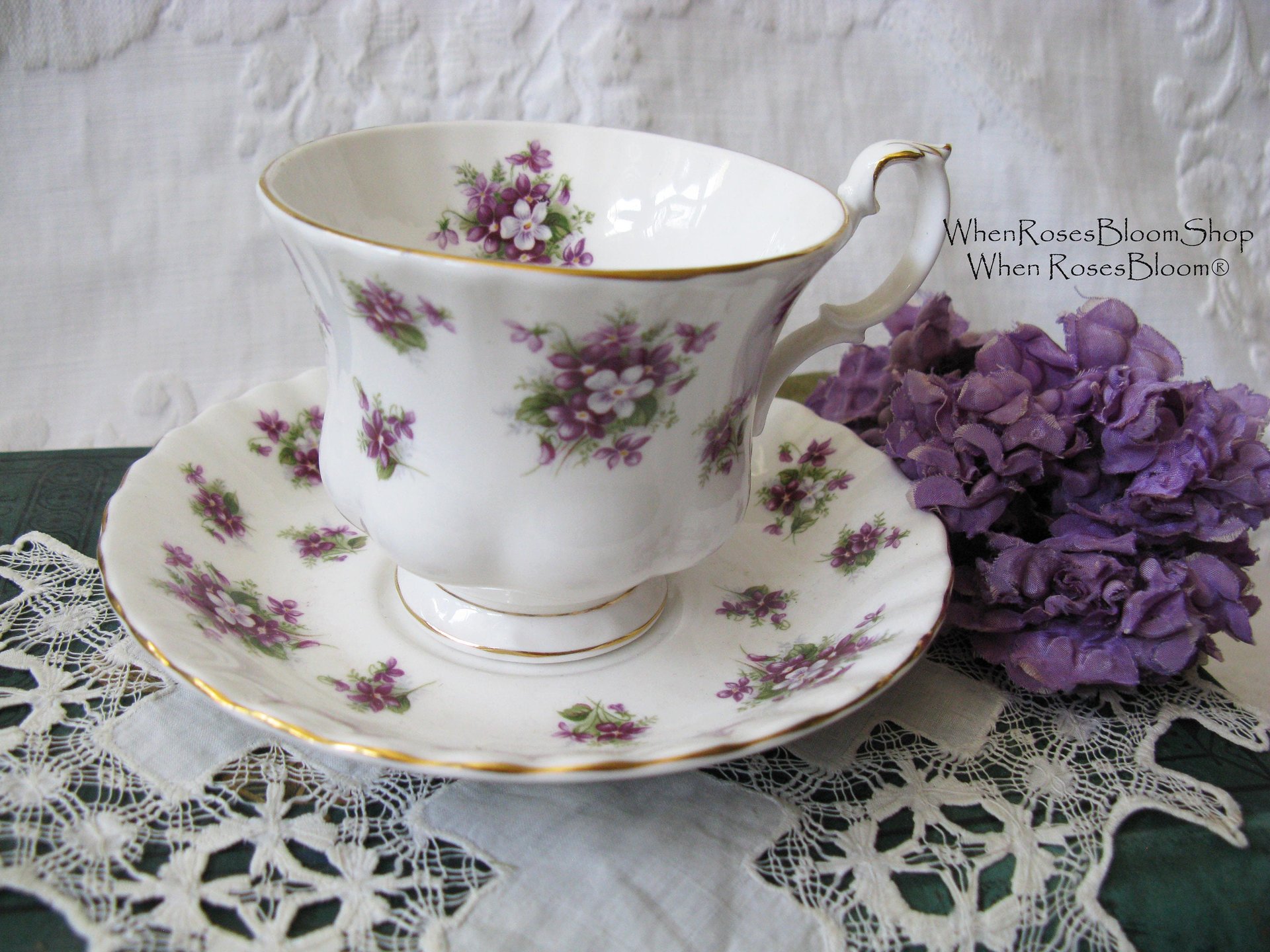 Royal Albert Sweet Violets Vintage Tea Cup English Bone China Retro Tea Time Gift Dainty Mid Century Style Shabby Chic WhenRosesBloom