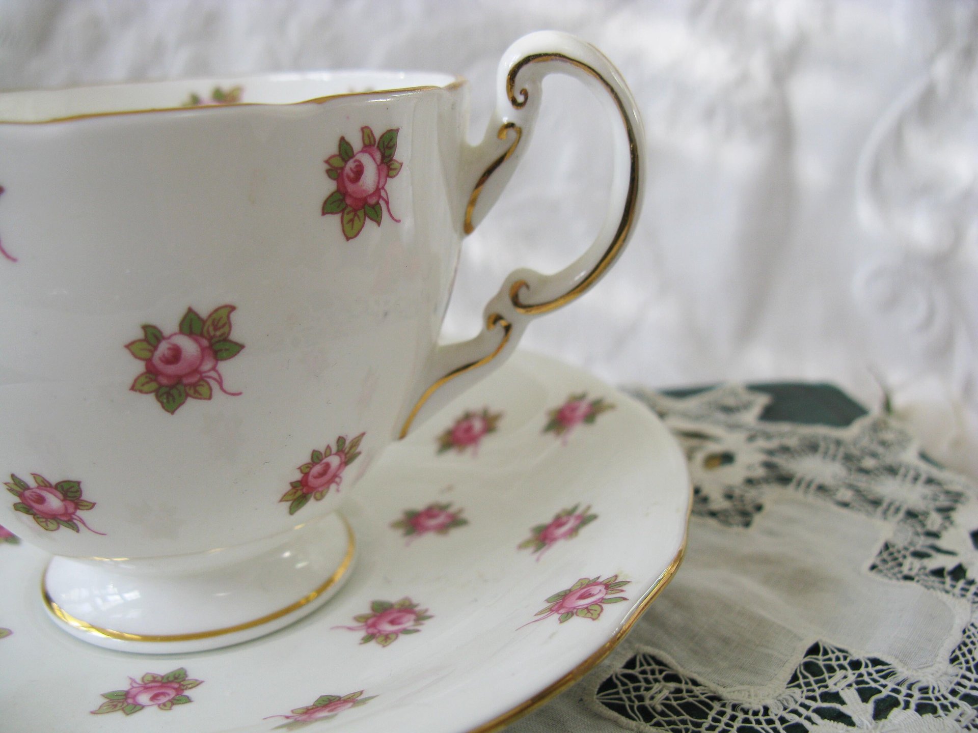 Vintage Tea Cup Ansley Pink Rosebud Hathaway English Bone china Tea Cup  Downton Shabby Chic Mid Century Tea Party Gift  WhenRosesBloom