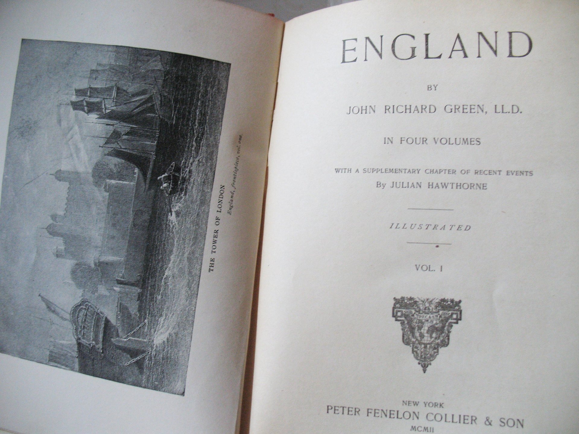 Vintage Red Books History England 449-1898 John R. Green LLD  circa 1900s Set of 4 Classic  Red Gold Decorative Library Gift  WhenRosesBloom
