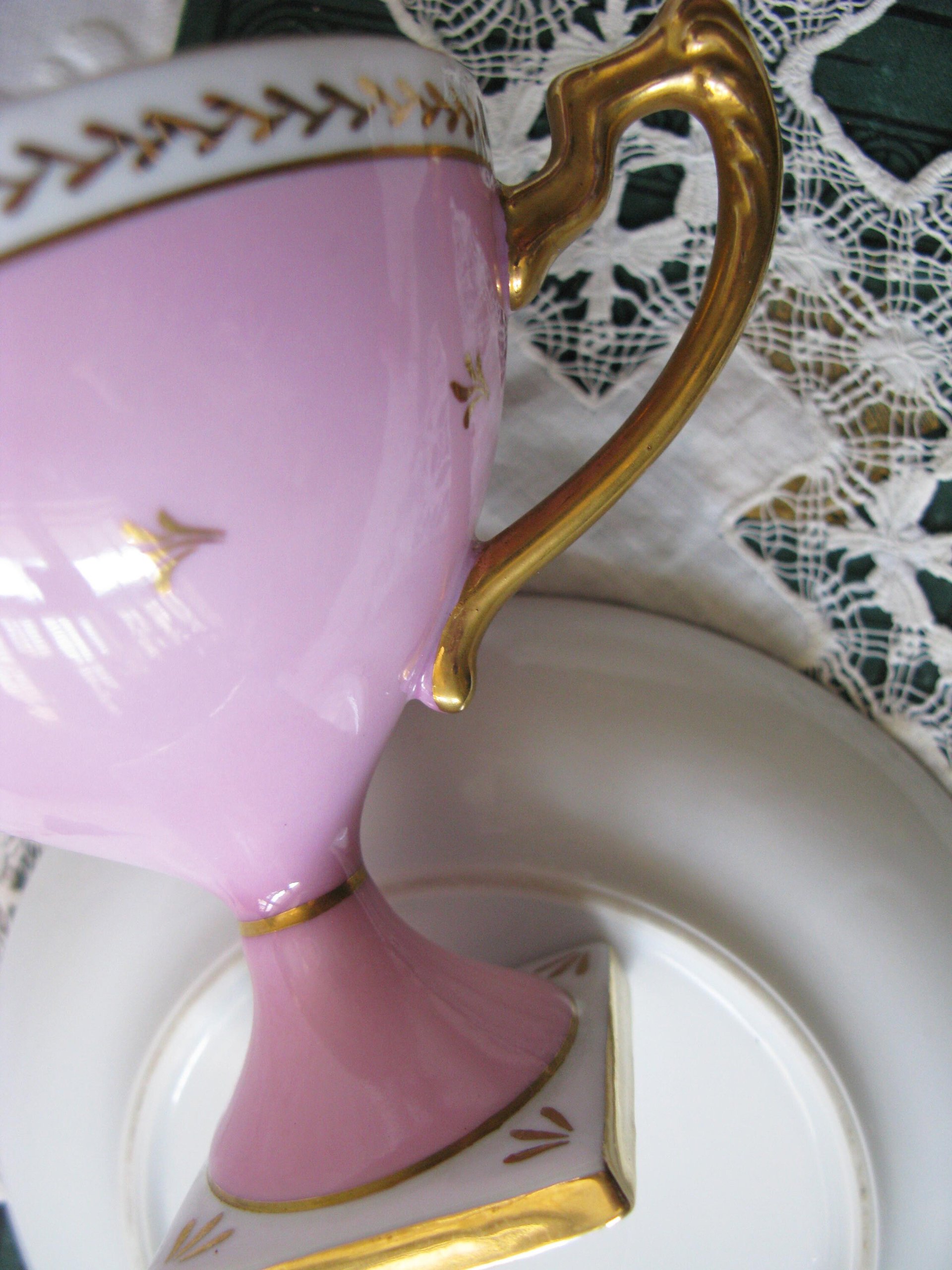 Vintage Footed Tea Cup Pink Floral  Made Japan Mid Century Retro Elegant Tea Gift Victoria Downtown Tea Cottage Shabby Chic WhenRosesBloom