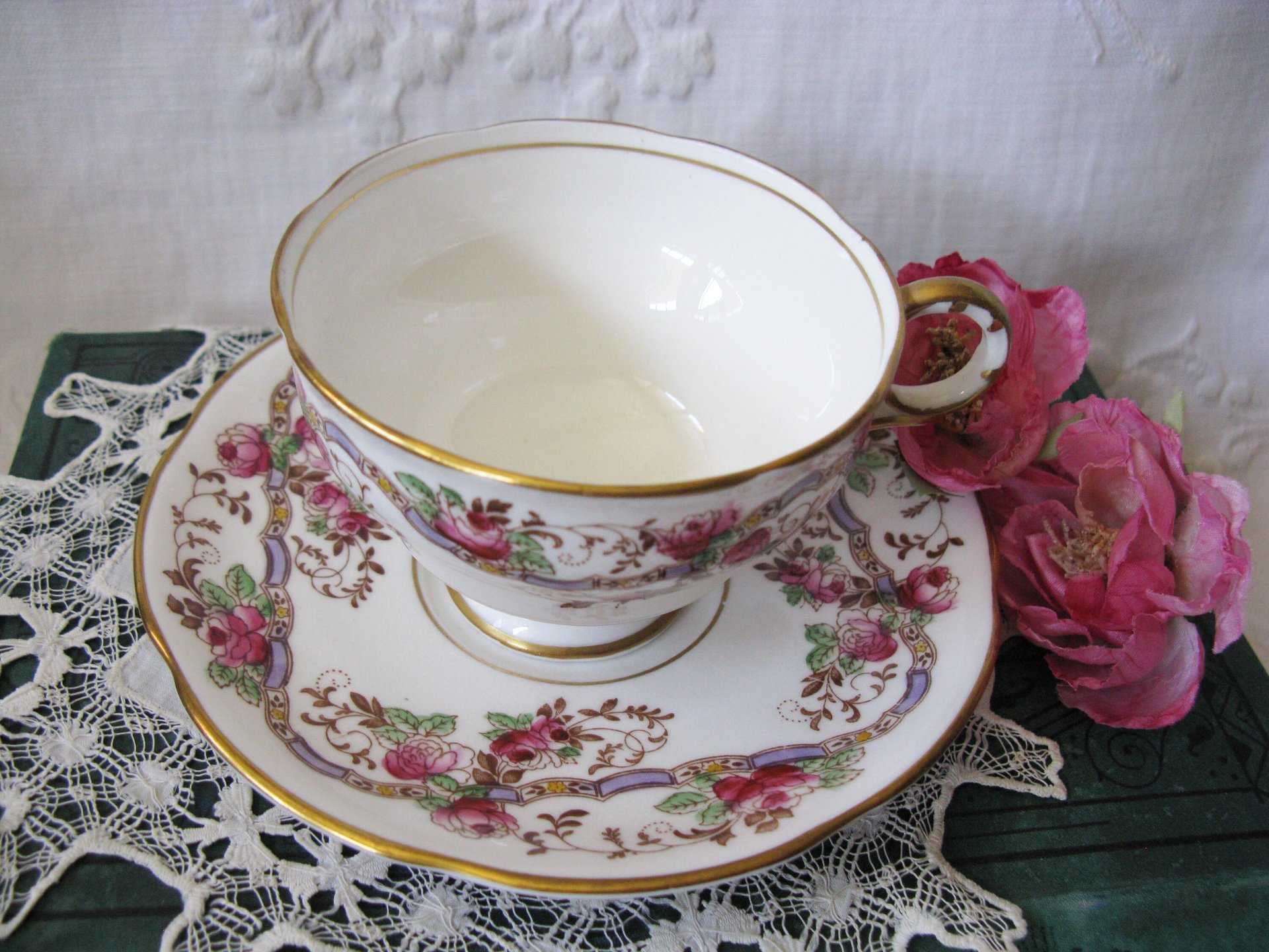 Vintage English Tea Cup Pink Roses Melba Bone China Floral Tea Mid Century Retro English Tea Gift  Shabby Chic Romantic Tea WhenRosesBloom