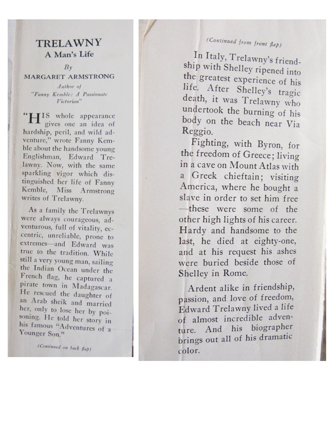 Vintage Red Book biography Trelawny Adventure Swashbucker Pirate Bryon Shelley Friend Margaret Armstrong Decorative Library WhenRosesBloom