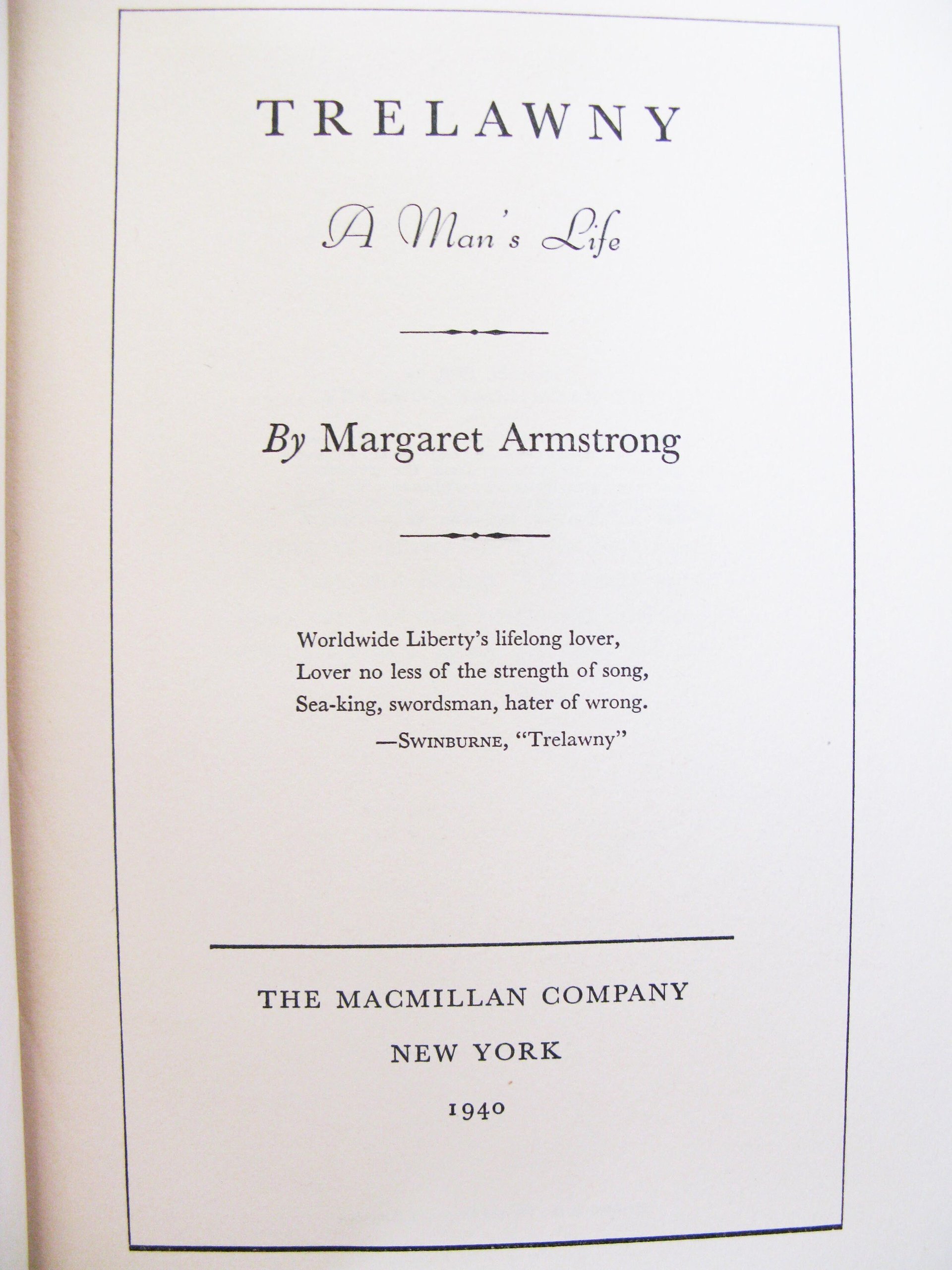 Vintage Red Book biography Trelawny Adventure Swashbucker Pirate Bryon Shelley Friend Margaret Armstrong Decorative Library WhenRosesBloom