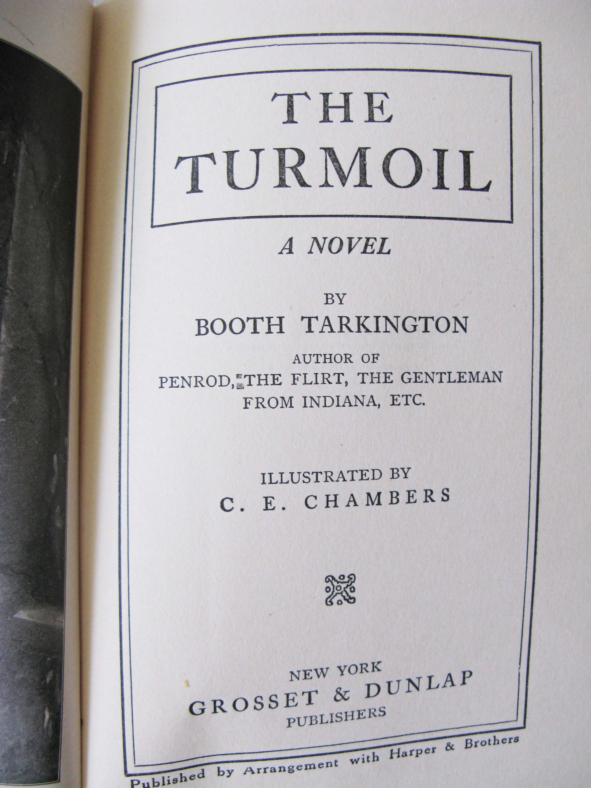 Blue Book  Booth Tarkington The Turmoil Vintage Romance Social commentary  Literary Gift  Shabby Chic Framhouse Cottage Style WhenRosesBloom