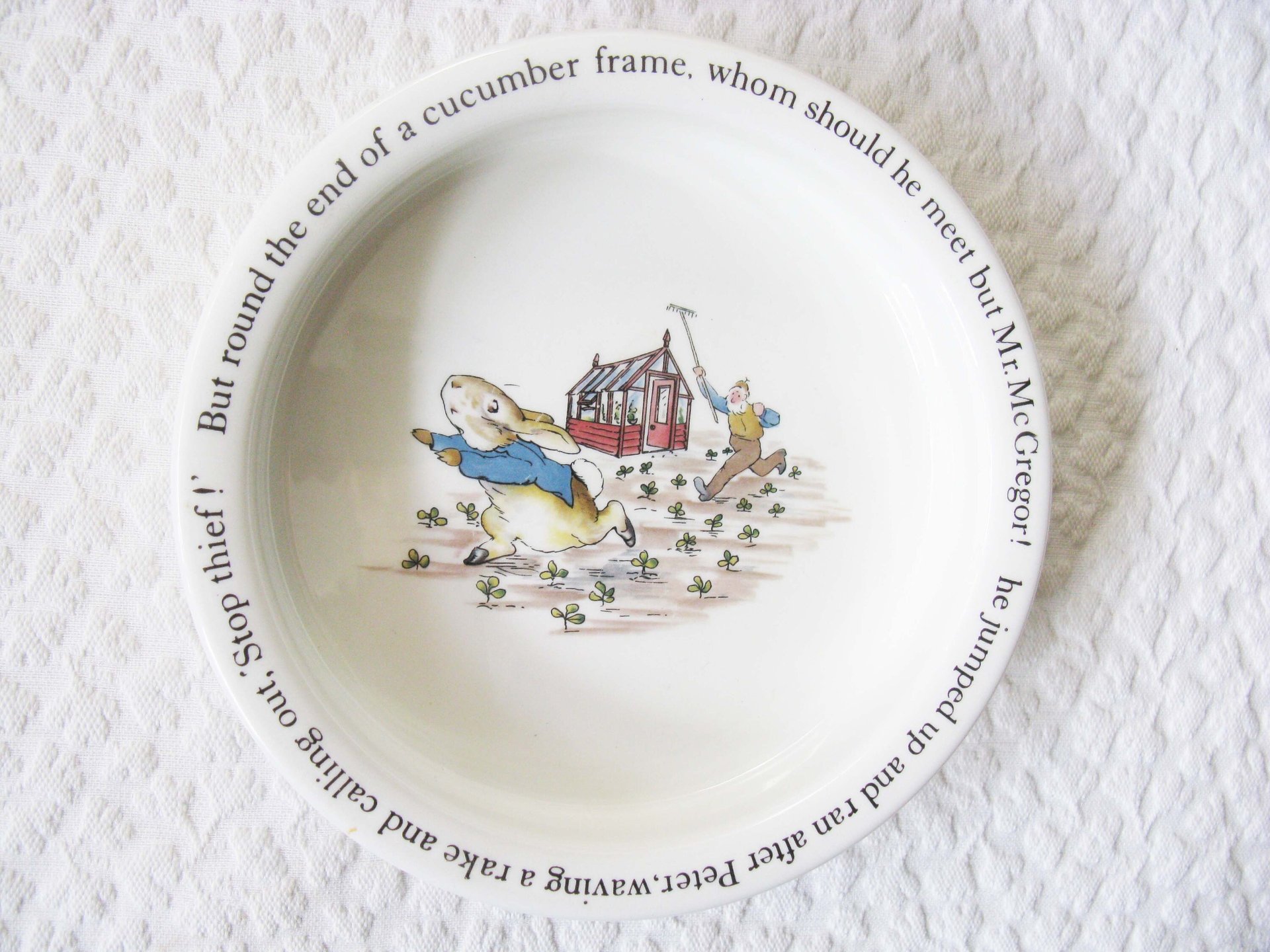 Vintage Peter Rabbit Porringer Bowl  Baby Toddler Beatrix Potter classic baby shower gift nursery decor Keepsake Heirloom WhenRosesBloom