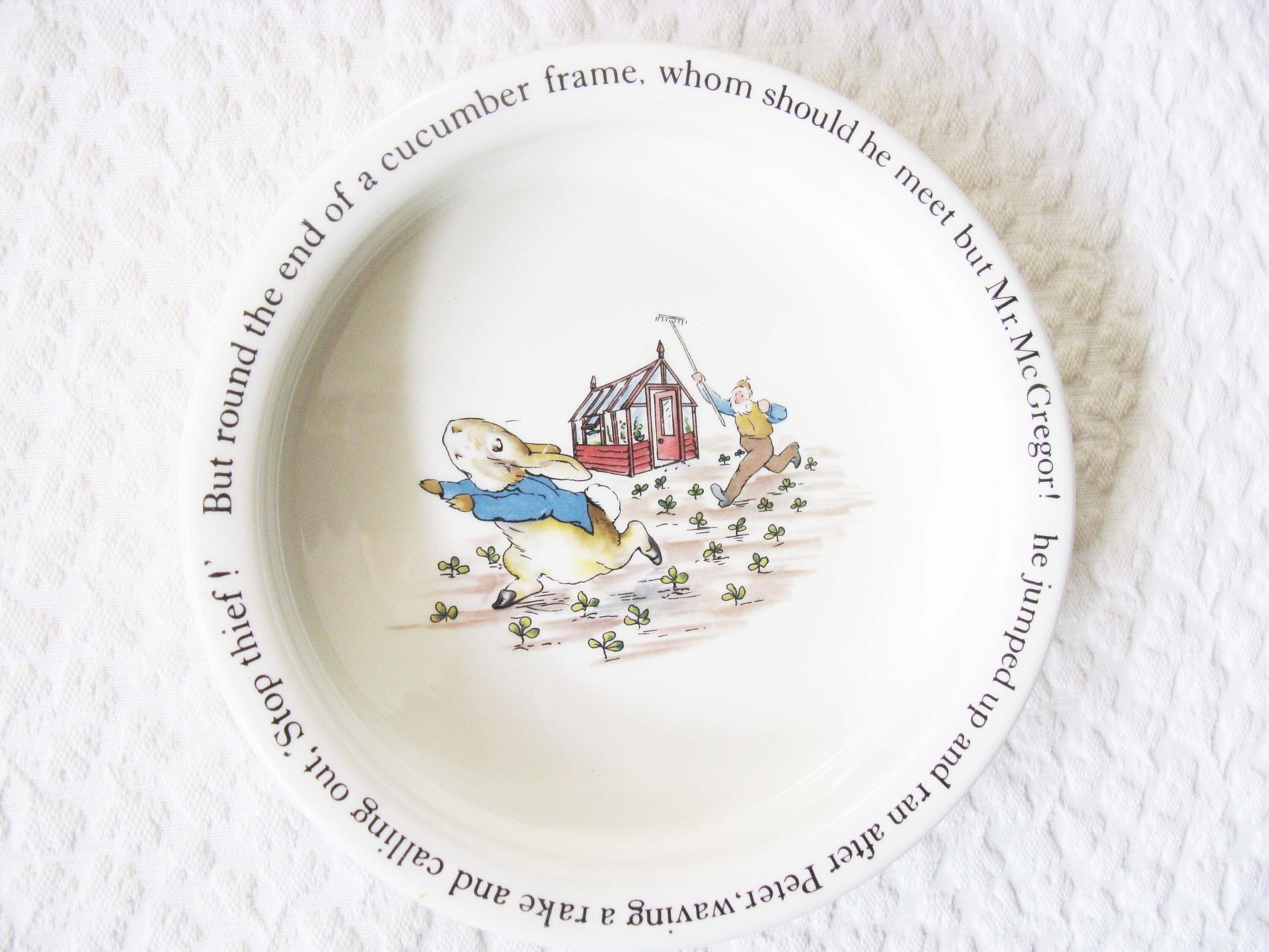 Vintage Peter Rabbit Porringer Bowl  Baby Toddler Beatrix Potter classic baby shower gift nursery decor Keepsake Heirloom WhenRosesBloom