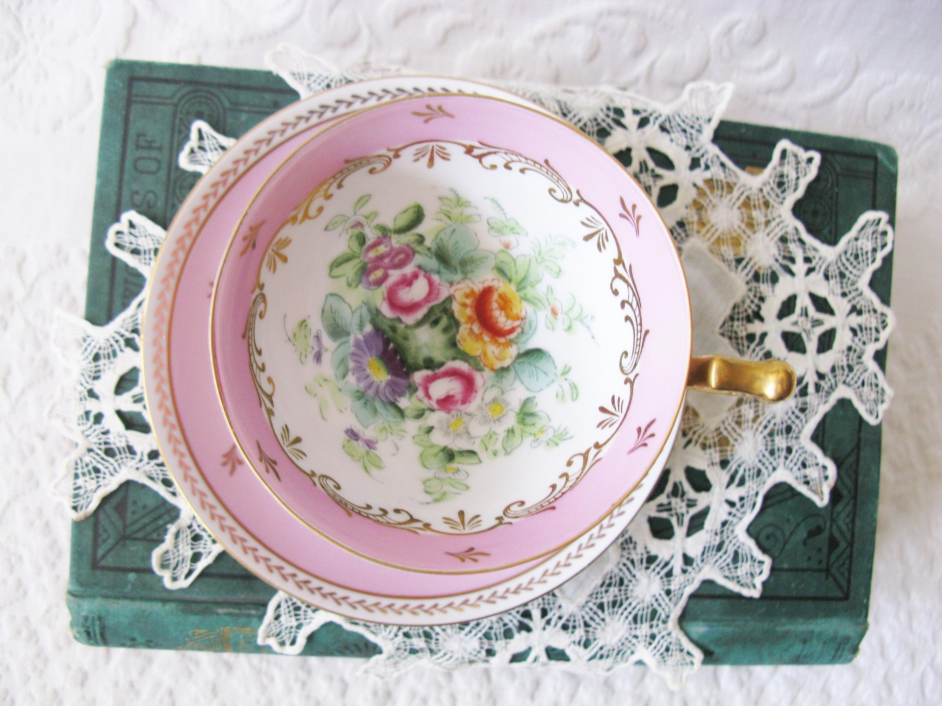 Vintage Footed Tea Cup Pink Floral  Made Japan Mid Century Retro Elegant Tea Gift Victoria Downtown Tea Cottage Shabby Chic WhenRosesBloom