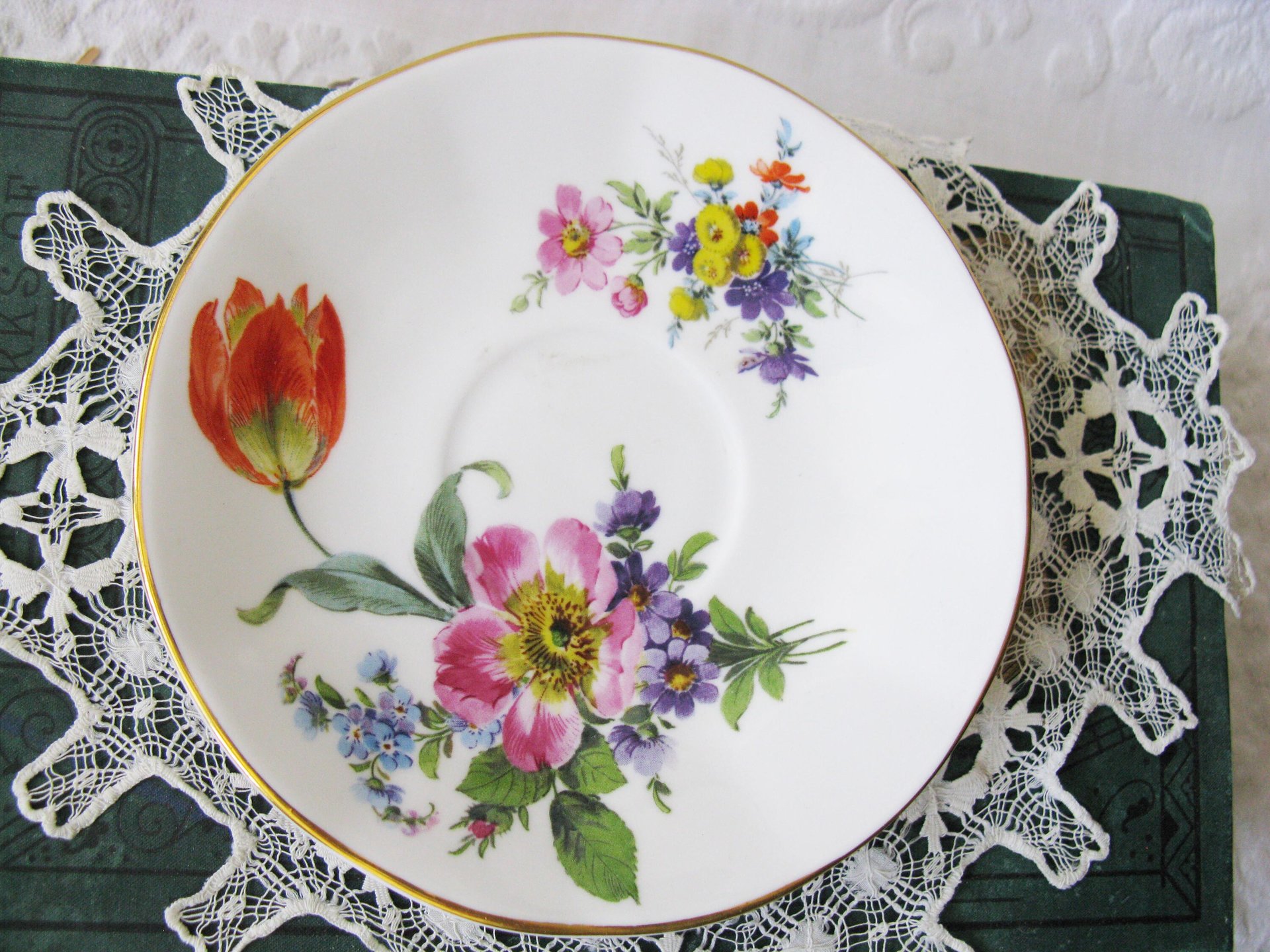 Vintage Floral Tea Cup Spring Roses English Bone China Tea Gift Dainty Elegant Shabby Chic Retro Mid Century Classic British WhenRosesBloom