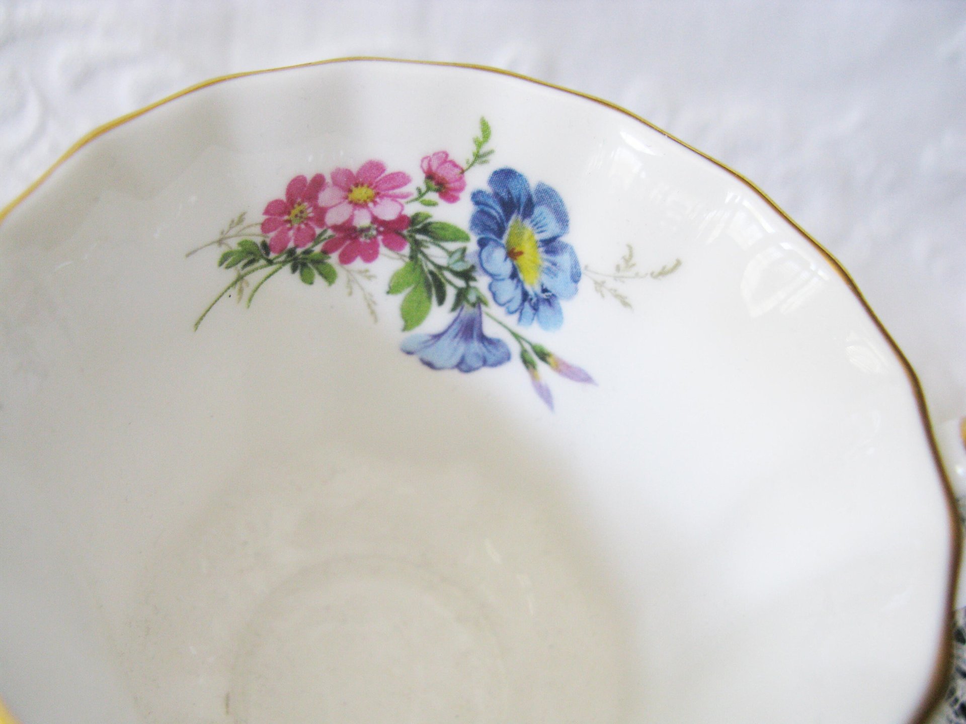 Vintage Floral Tea Cup Spring Roses English Bone China Tea Gift Dainty Elegant Shabby Chic Retro Mid Century Classic British WhenRosesBloom