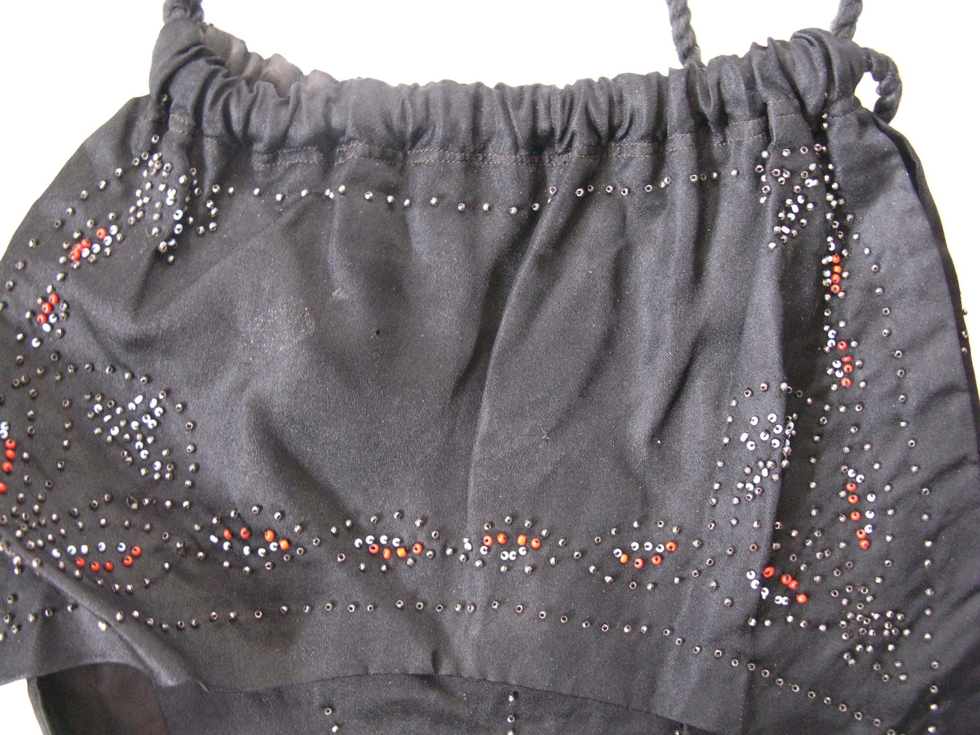Vintage Black  Purse Victorian Edwardian Evening Bag Purse Reticule Drawstring Downton Abbey Titanic Steampunk Retro Cosplay WhenRosesBloom