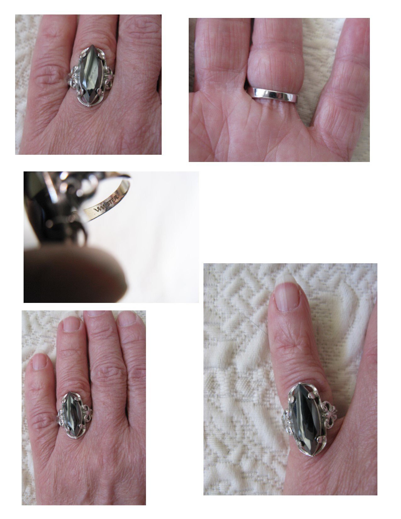 Vintage Statement Ring Black Silver Retro Classic Edwardian Elegant Costume Jewelry Black STER. Mourning Goth Cosplay Style WhenRosesBloom