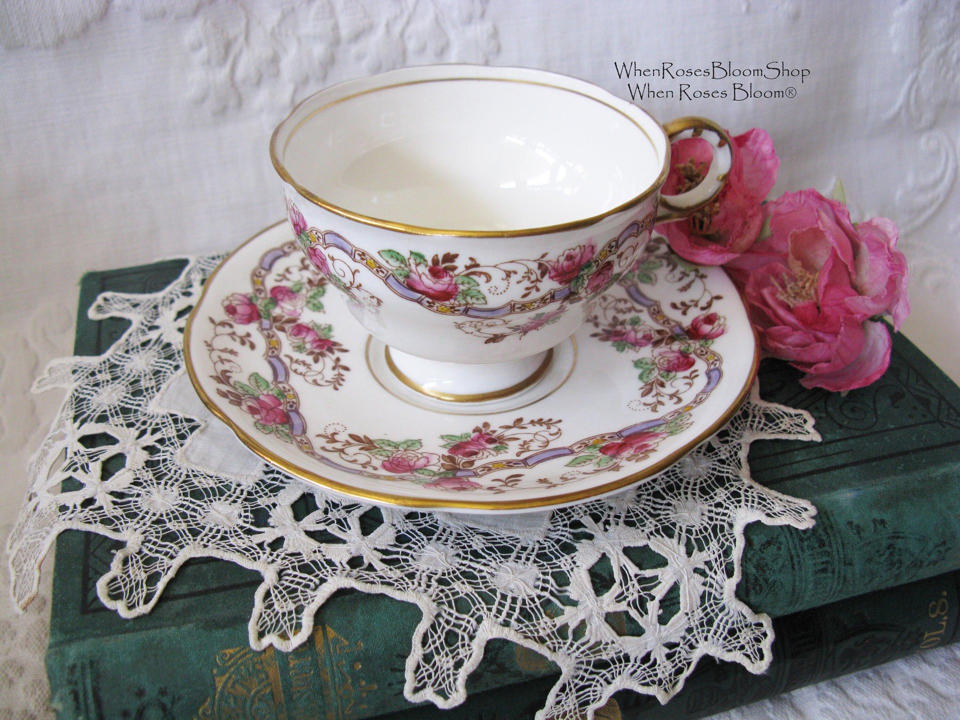 Vintage English Tea Cup Pink Roses Melba Bone China Floral Tea Mid Century Retro English Tea Gift  Shabby Chic Romantic Tea WhenRosesBloom