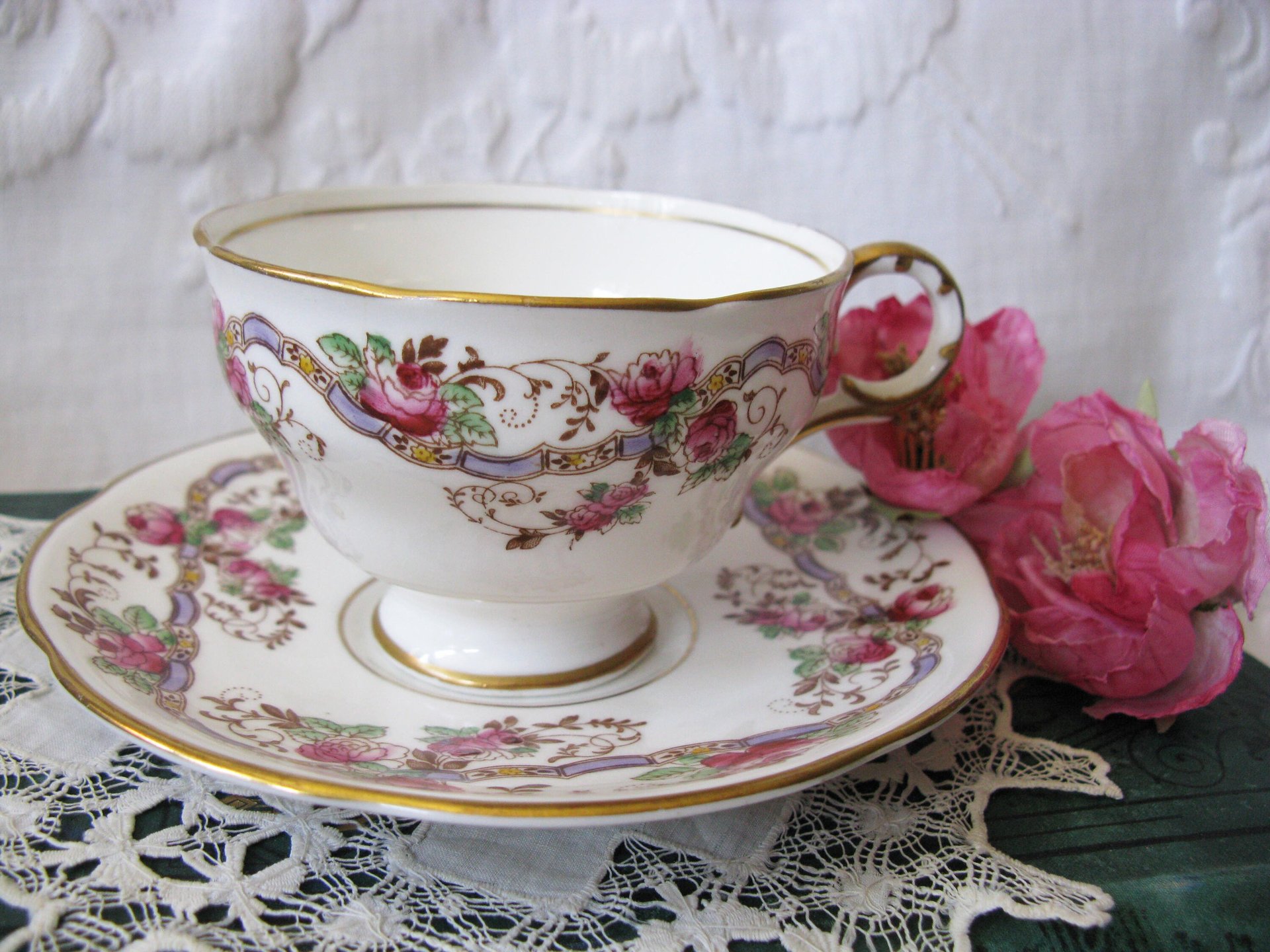 Vintage English Tea Cup Pink Roses Melba Bone China Floral Tea Mid Century Retro English Tea Gift  Shabby Chic Romantic Tea WhenRosesBloom