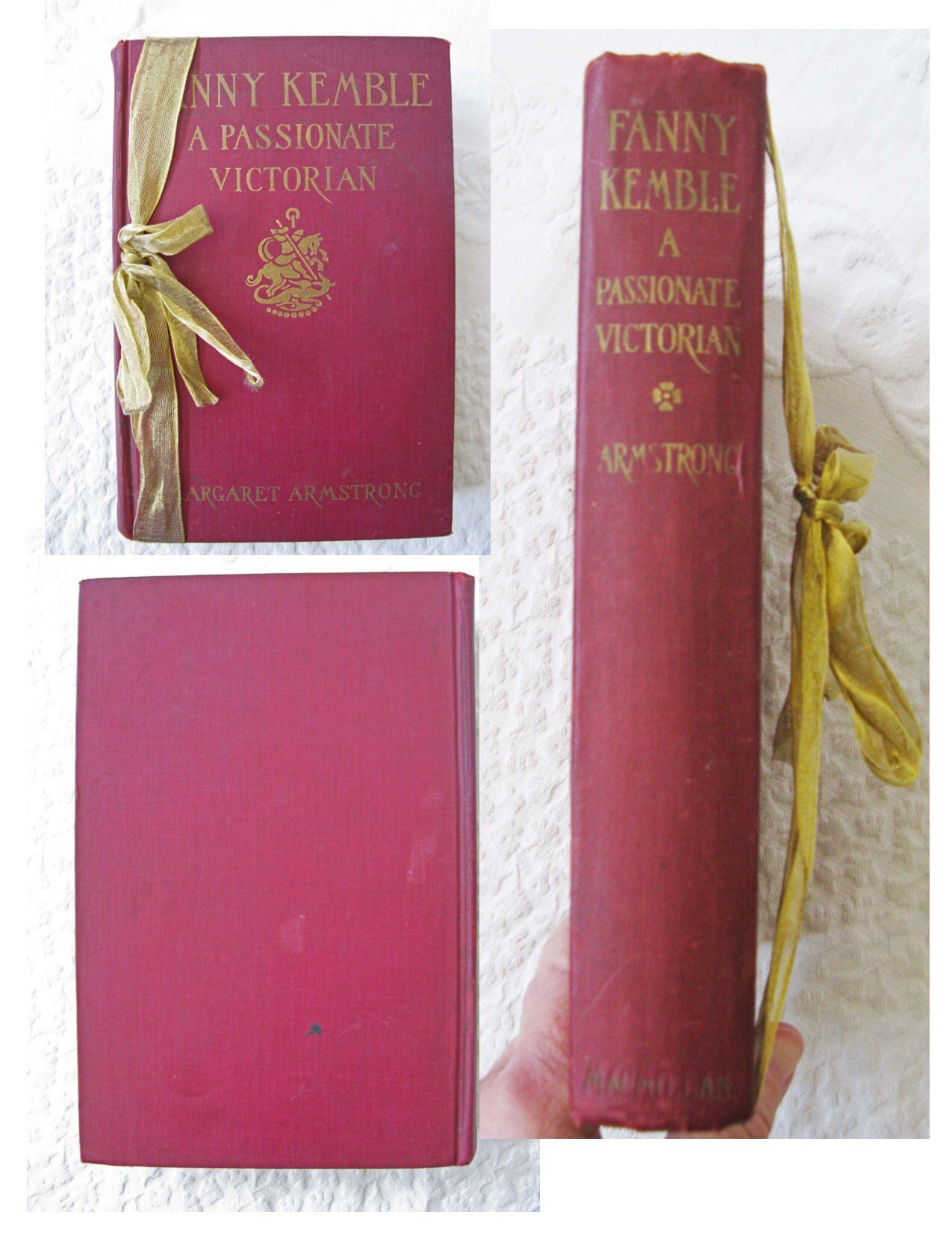 Vintage Red Book biography Fanny Kemble 1st Edition Margaret Armstrong Southern Slavery Plantation life Decorative Library WhenRosesBloom