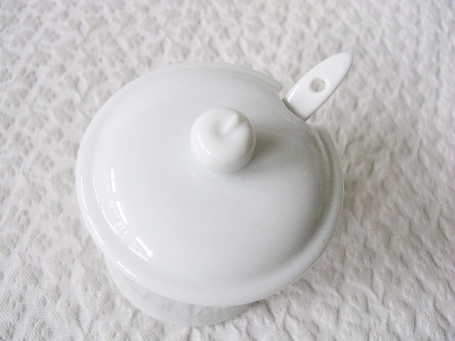 Vintage Jam Jar Sugar Bowl White China  Shabby Chic Cottage Farmhouse Romantic Retro Mid Century Urban Style WhenRosesBloom