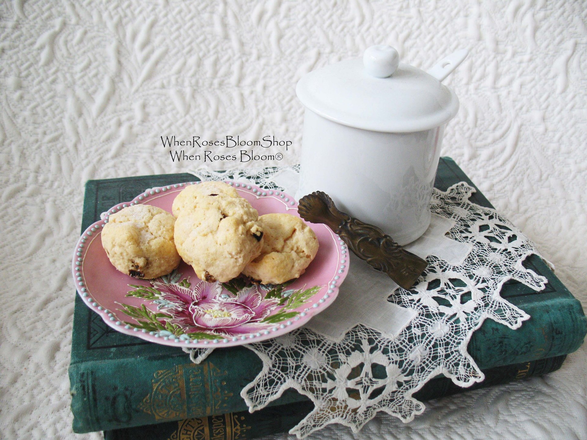 Vintage Jam Jar Sugar Bowl White China  Shabby Chic Cottage Farmhouse Romantic Retro Mid Century Urban Style WhenRosesBloom