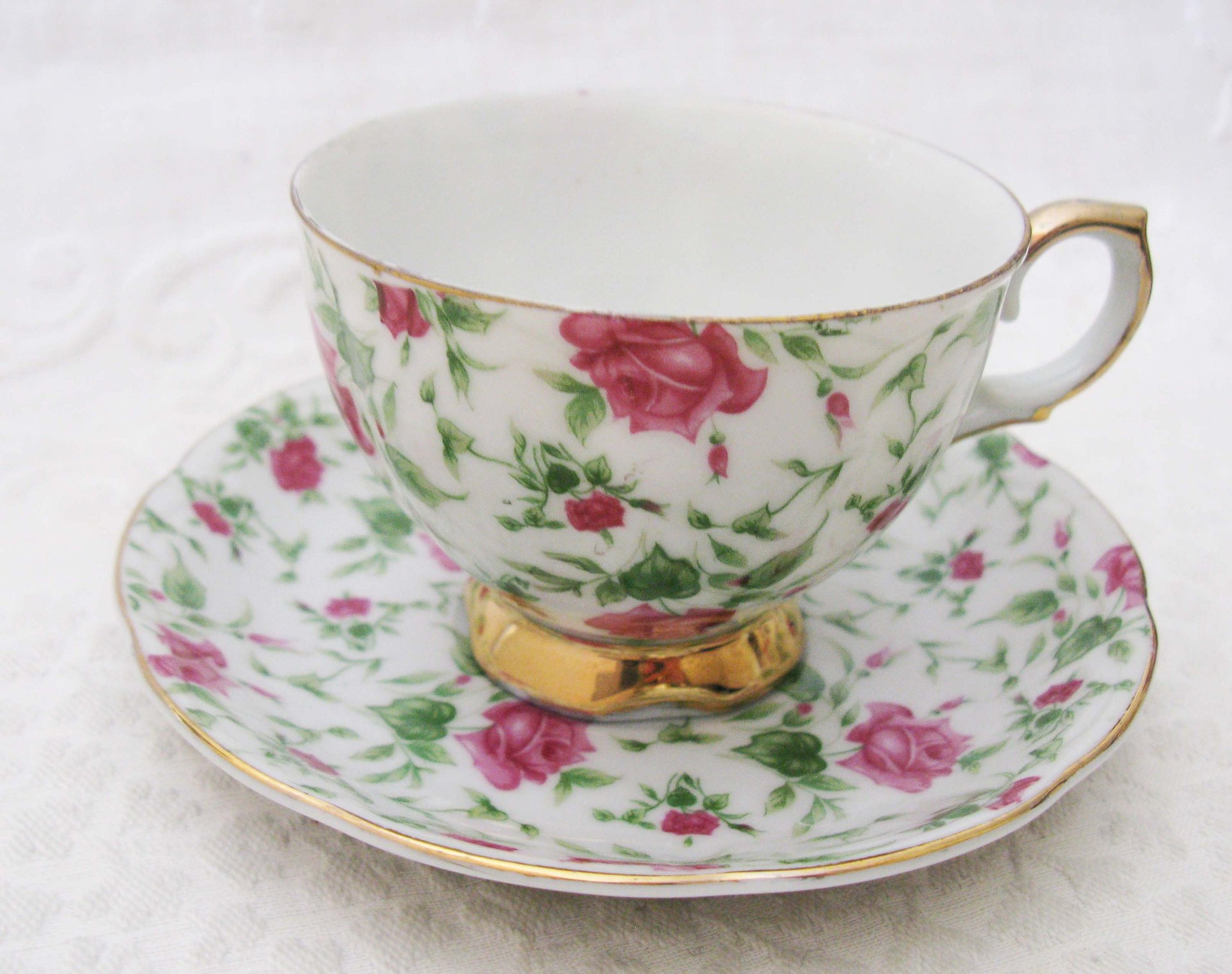 Vintage Rose Chintz Tea Cup Made Japan Mid Century Retro Elegant Tea Gift Victoria Downtown Tea Cottage Shabby Chic WhenRosesBloom