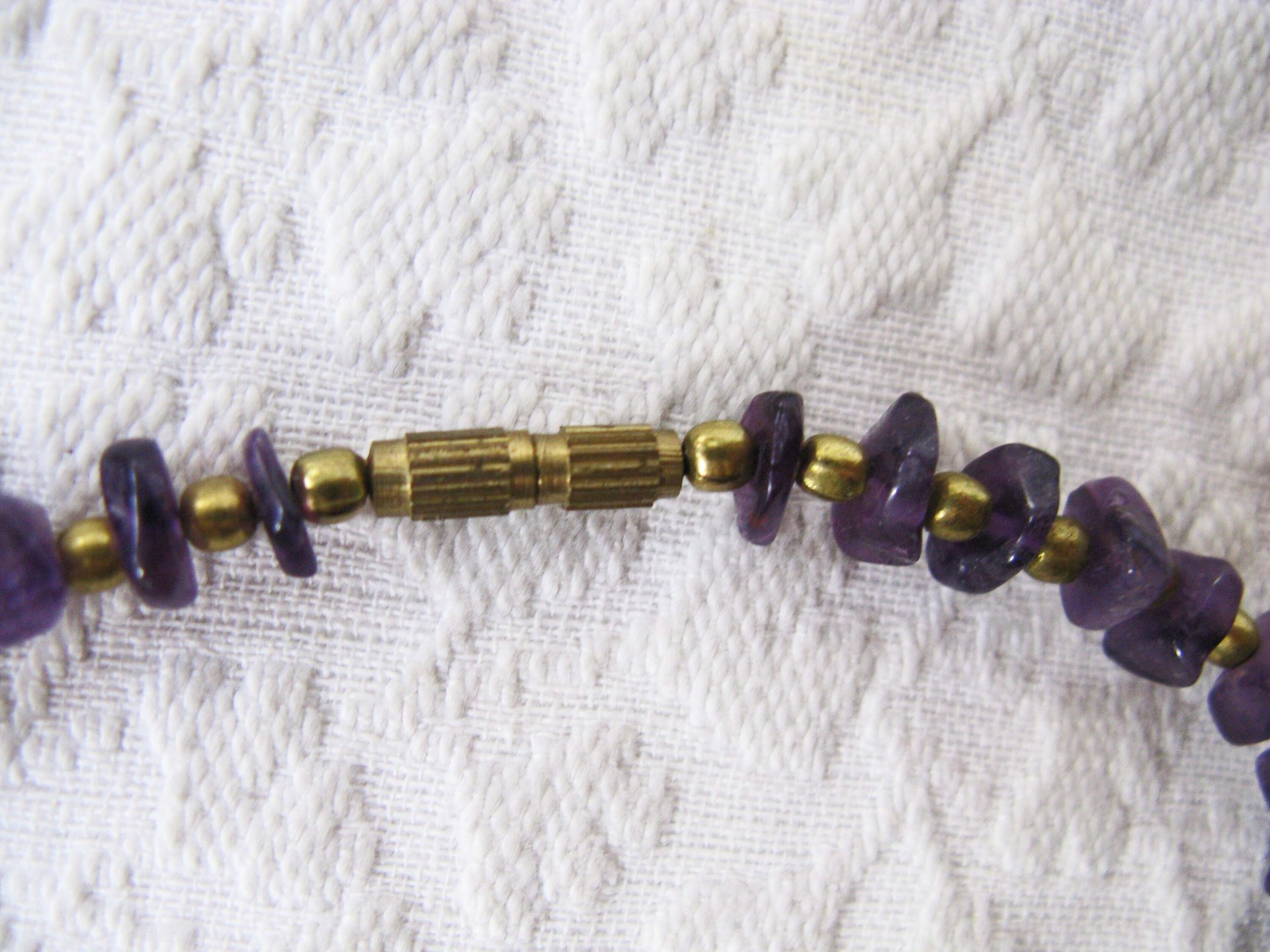 Necklace Choker Amethyst Purple Stone Brass Vintage Necklace Boho Gypsy Minimalist Retro Style Elegant but Casual  Necklace WhenRosesBloom