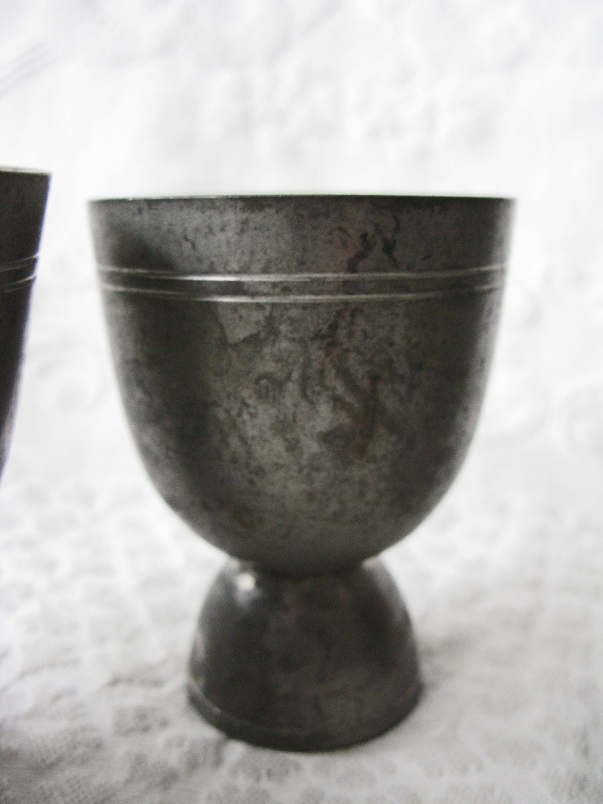 Vintage Pewter Egg Cups Rare Hard to Find Shabby Chic Cottage Farmhouse Romantic Retro Mid Century Urban Minimalist  Style WhenRosesBloom