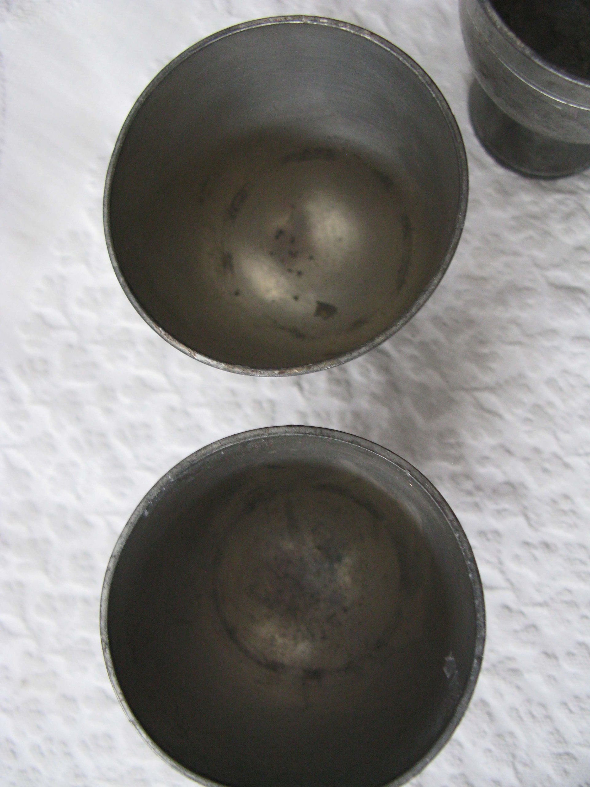 Vintage Pewter Egg Cups Rare Hard to Find Shabby Chic Cottage Farmhouse Romantic Retro Mid Century Urban Minimalist  Style WhenRosesBloom