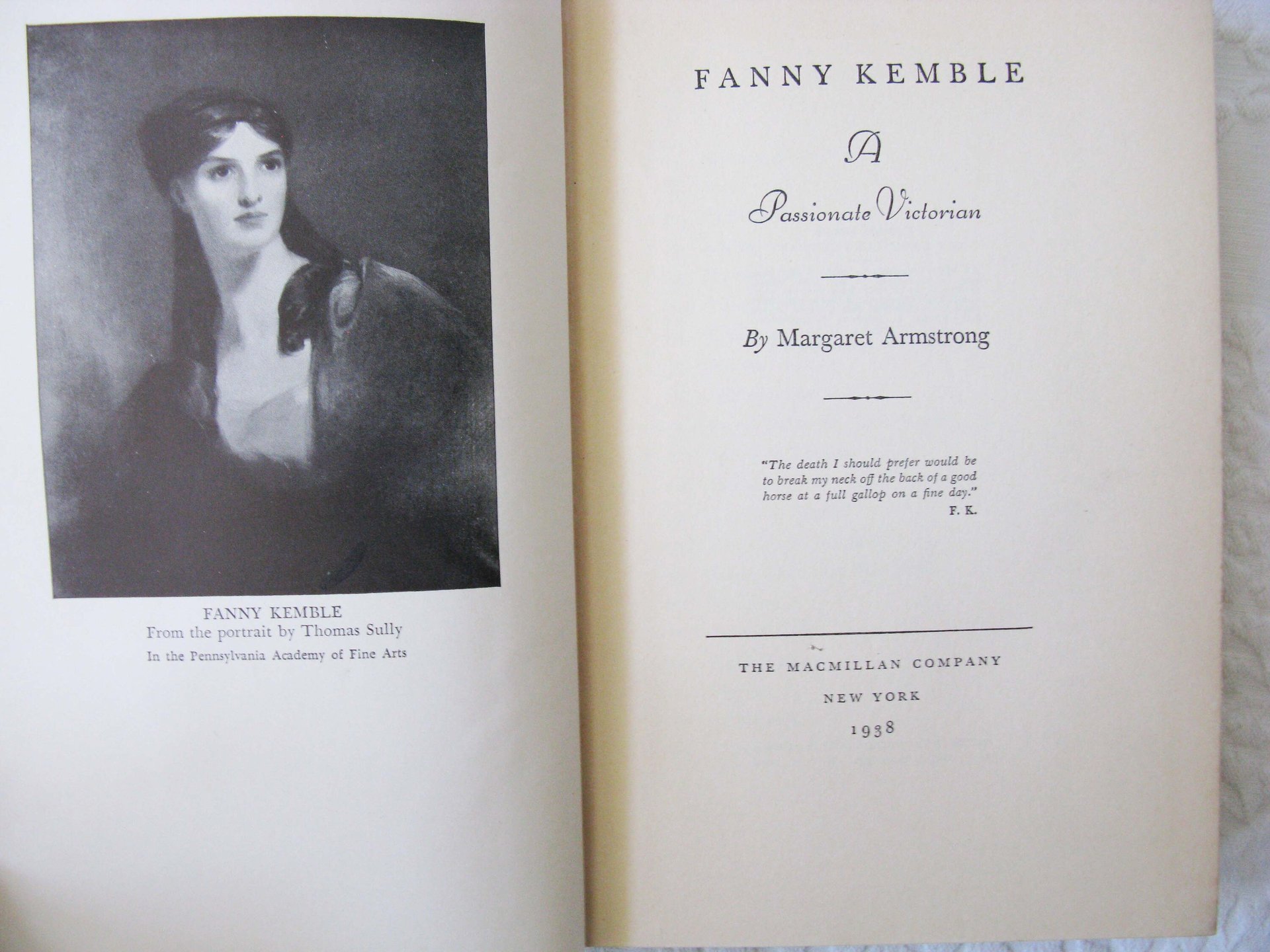 Vintage Red Book biography Fanny Kemble 1st Edition Margaret Armstrong Southern Slavery Plantation life Decorative Library WhenRosesBloom