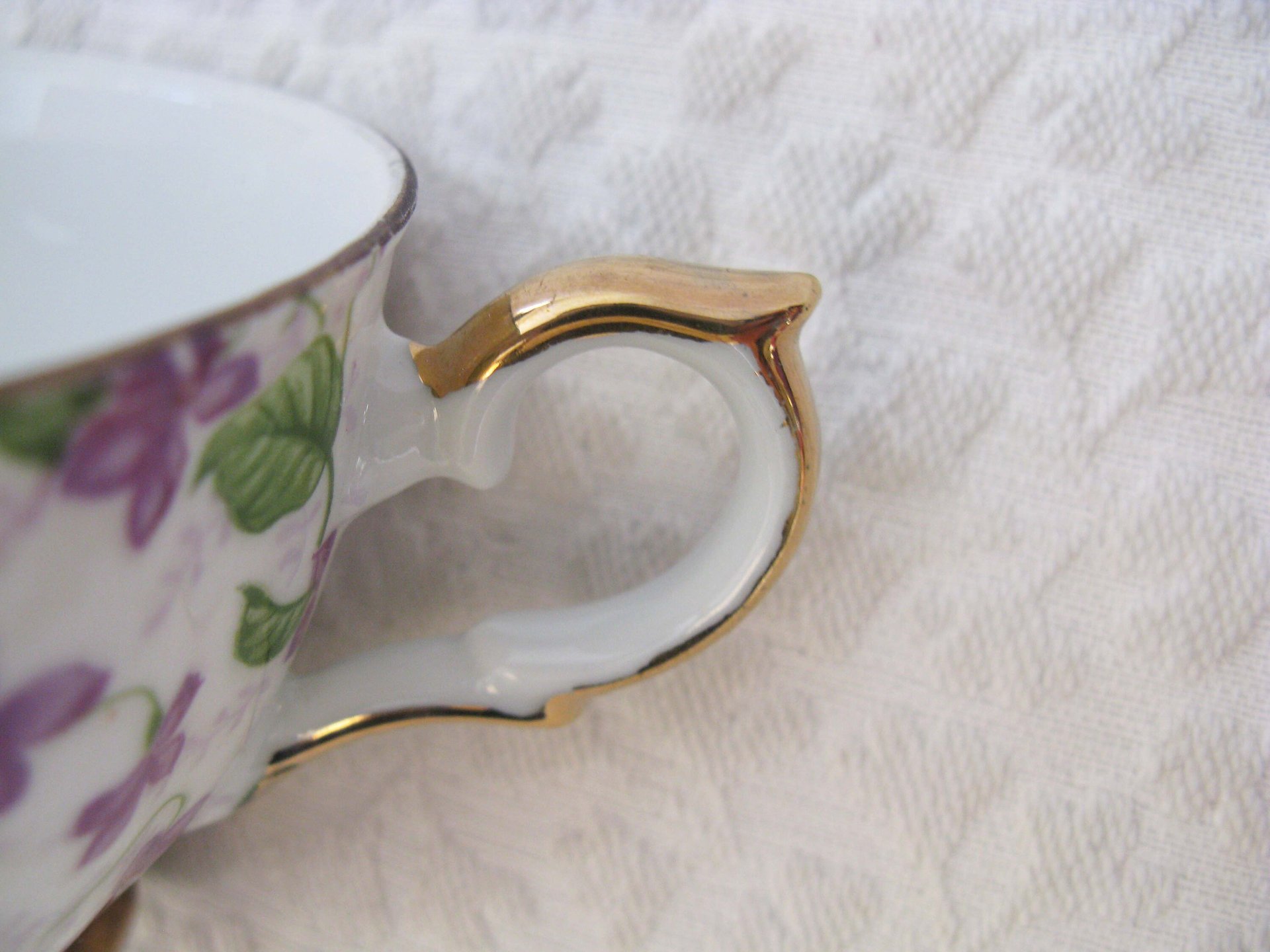 Tea Cup Chintz Purple Violets Made in Japan Vintage Retro TeaTime Dainty Tea Time Gift Mid Century Shabby Chic  WhenRosesBloom Classic Tea