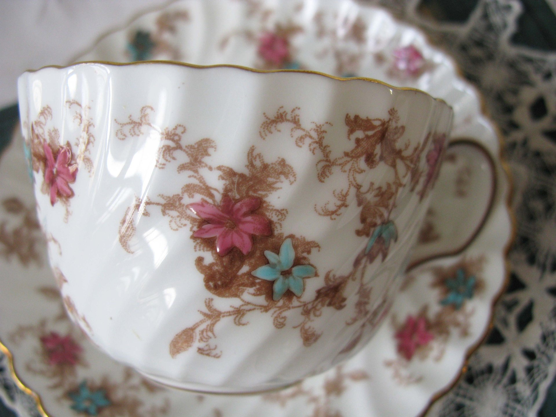 Vintage Tea Cup English Minton Floral Gold Downton Tea Time Gift Cottage Shabby Chic Mid Century Tea Style  WhenRosesBloom