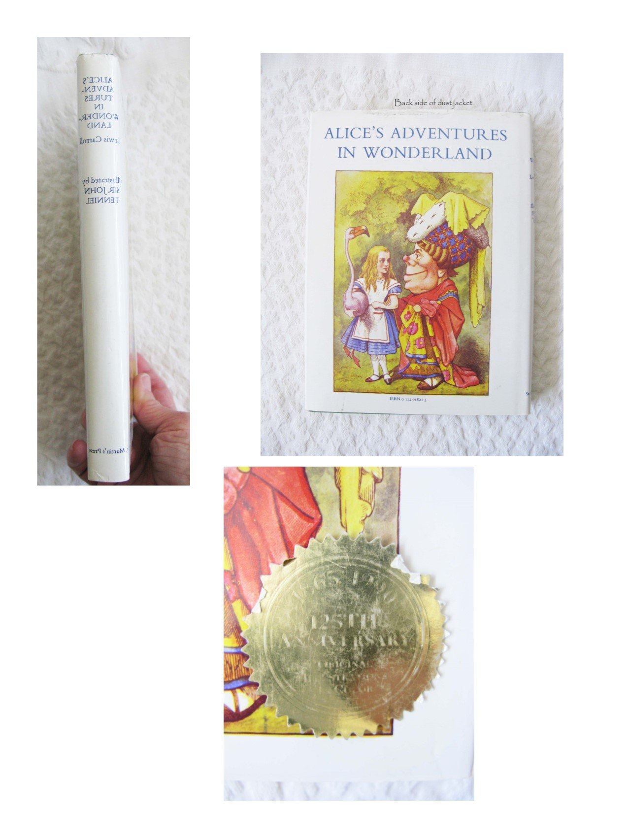Book Alice in Wonderland 125th Anniversary Vintage Retro Library Decorative Graphic Art Cover Juvenile Child Fiction Fantasy WhenRosesBloom