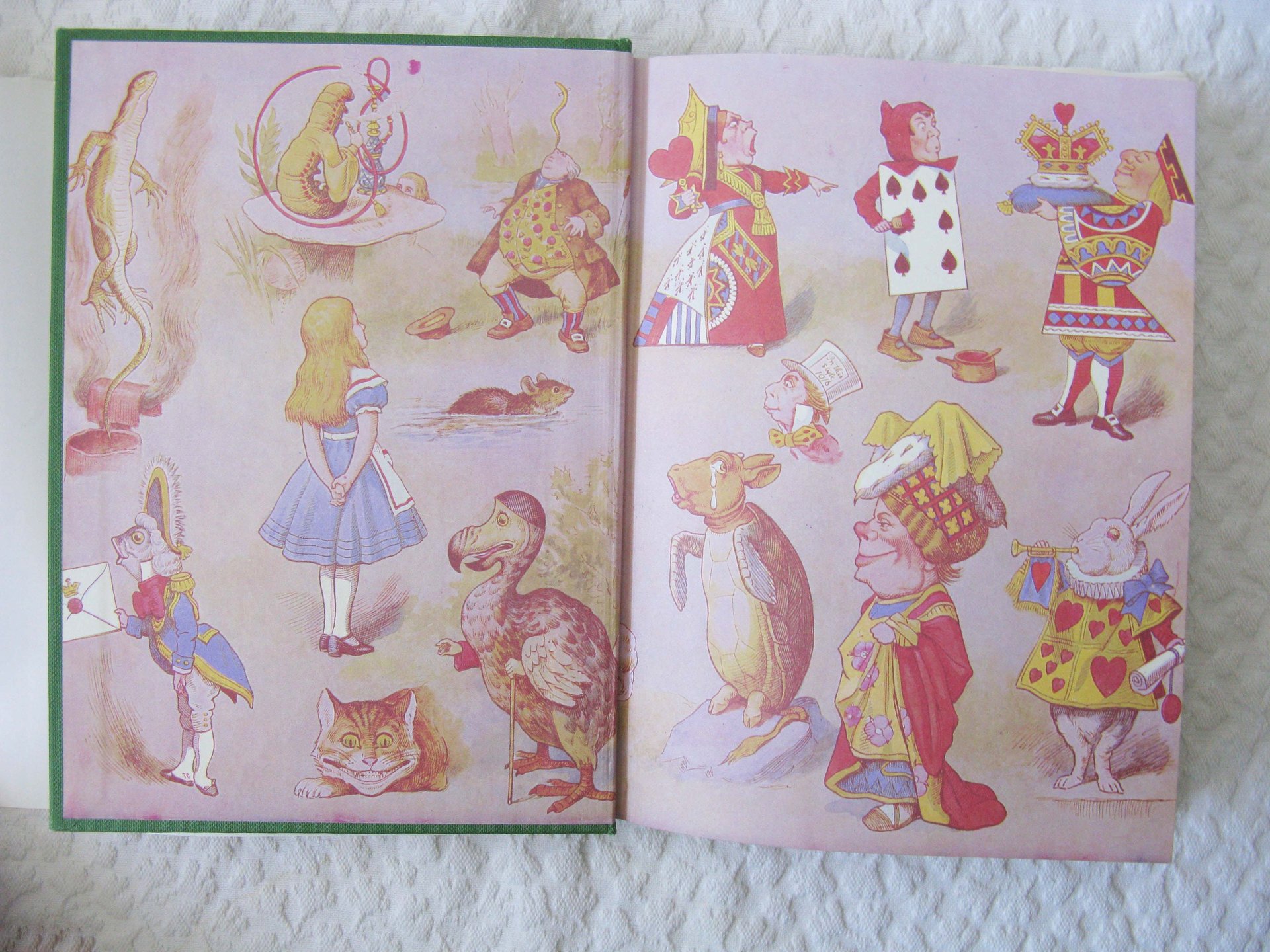 Book Alice in Wonderland 125th Anniversary Vintage Retro Library Decorative Graphic Art Cover Juvenile Child Fiction Fantasy WhenRosesBloom