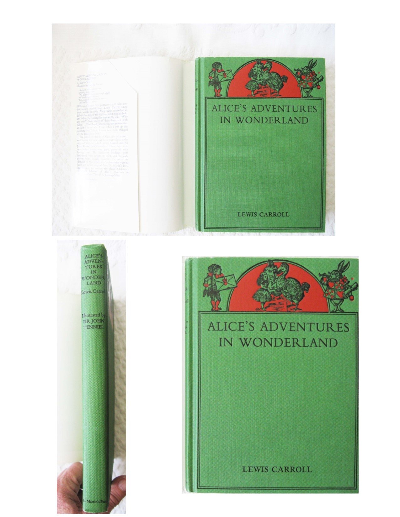 Book Alice in Wonderland 125th Anniversary Vintage Retro Library Decorative Graphic Art Cover Juvenile Child Fiction Fantasy WhenRosesBloom
