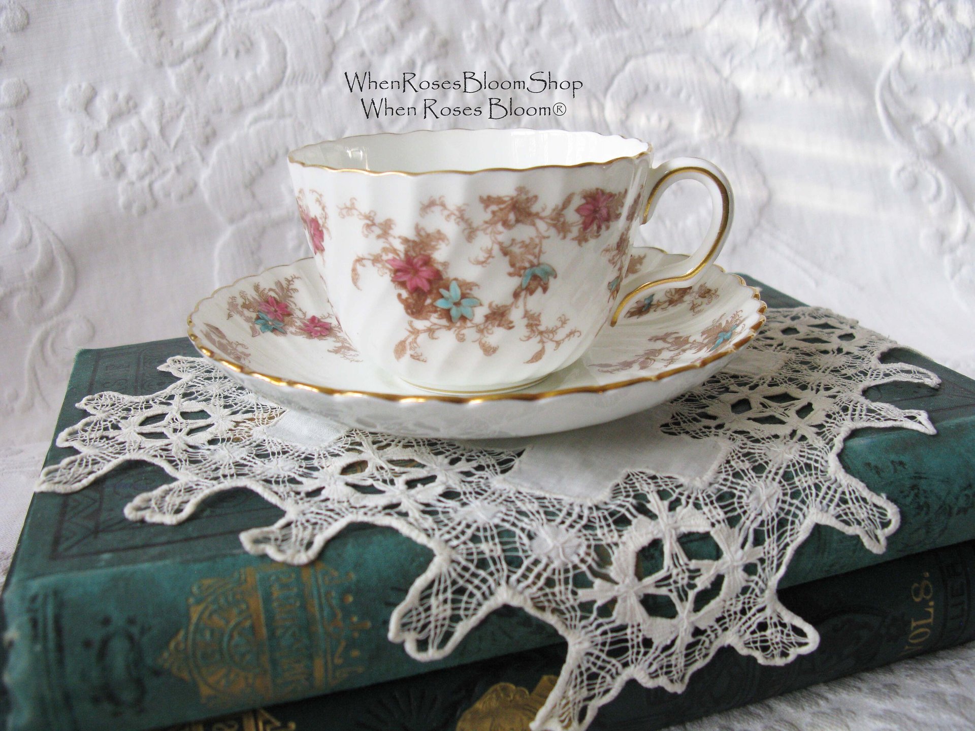 Vintage Tea Cup English Minton Floral Gold Downton Tea Time Gift Cottage Shabby Chic Mid Century Tea Style  WhenRosesBloom