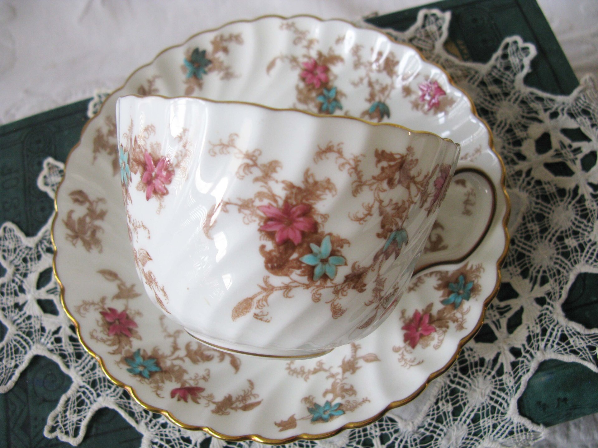 Vintage Tea Cup English Minton Floral Gold Downton Tea Time Gift Cottage Shabby Chic Mid Century Tea Style  WhenRosesBloom