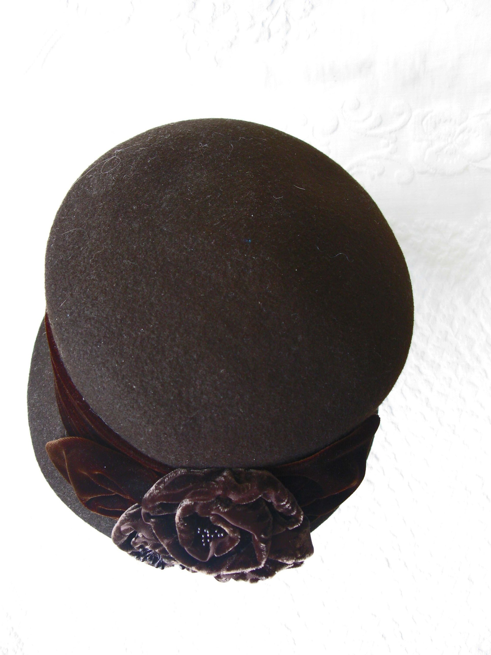 Vintage Hat Brown Cloche Tea Wedding Garden Party Retro Tailored Elegance Downton Miss Phryne Fisher Gatsby Cosplay Style  WhenRosesBloom