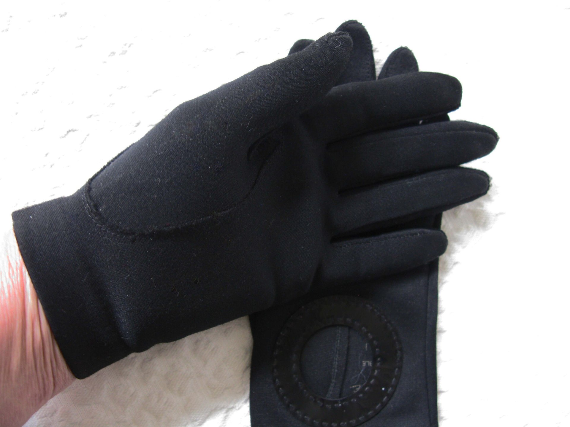 Vintage Black Gloves Sz 6 6.5 Driving Gloves Mid Century Retro 60's Audrey Hepburn Hollywood Glamour Steampunk  Free Ship US WhenRosesBloom