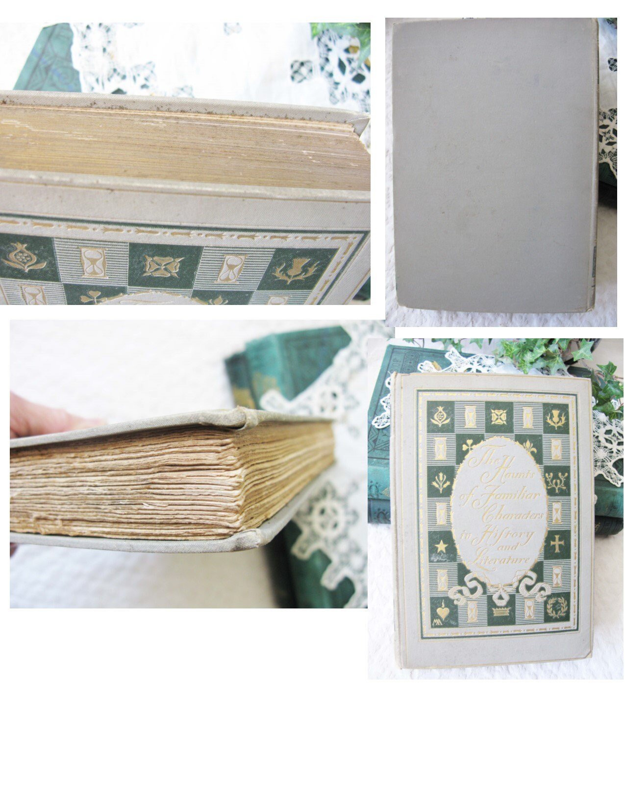 Book Where Ghosts Walked Literary History 1898 1st Ed Decorative Pretty Cover Vintage Library Decor Gift Decorative Artwork  WhenRosesBloom