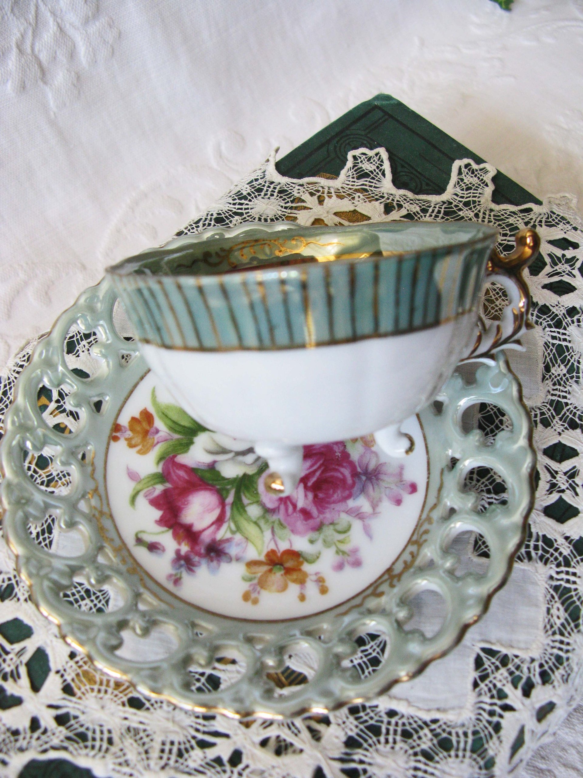 Vintage Tea Cup Floral Royal Sealy Child Dolly Mommy & Me Nana Tea Party Demitasse Cappuccino Cottage Farmhouse  Shabby Chic WhenRosesBloom