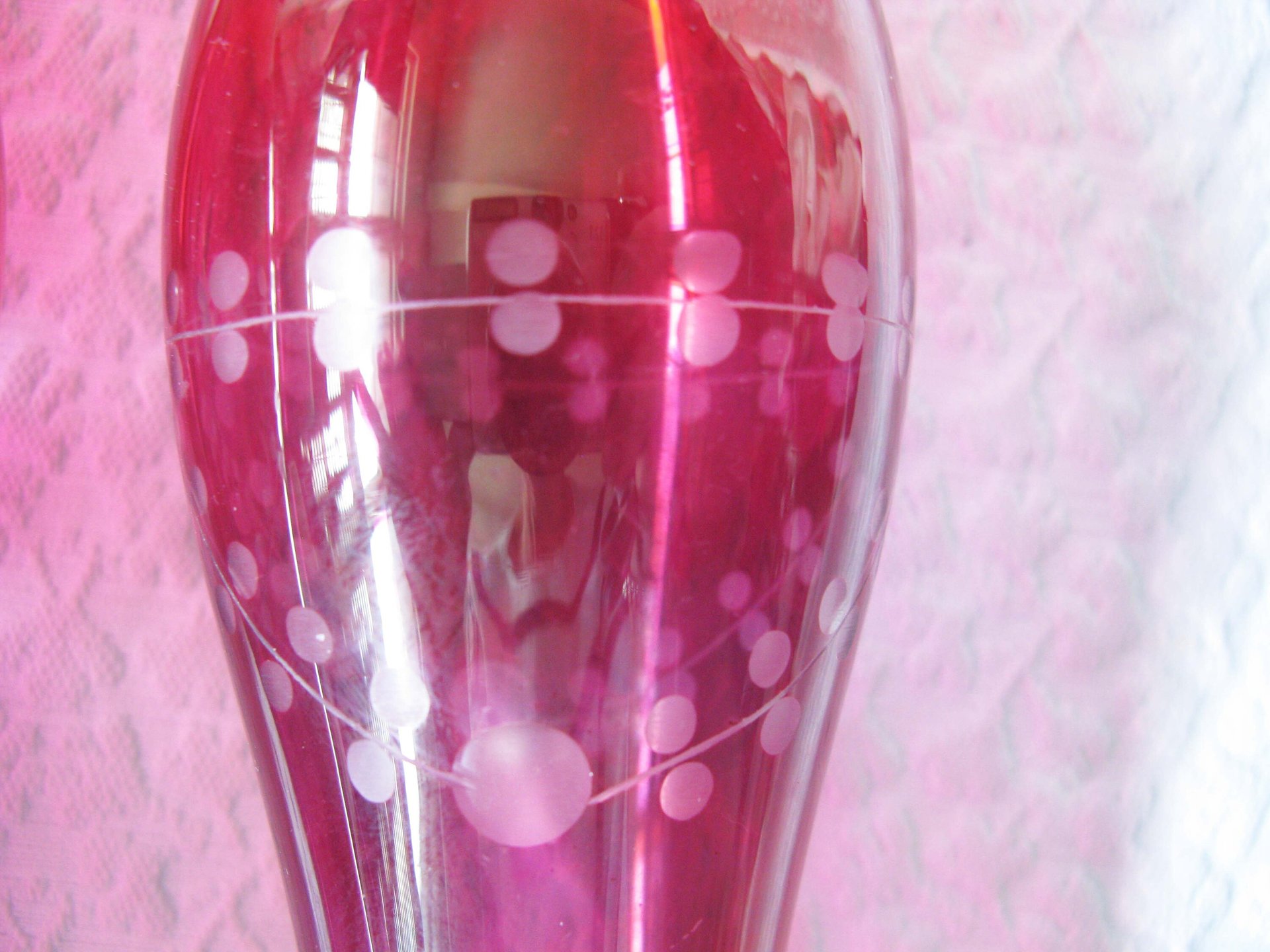 Vintage Pair Etched Cranberry Glass Flower Bud Vase Pair 2 Ruby Flash Style Bohemian Glass Shabby Decor Style  Farmhouse WhenRosesBloom